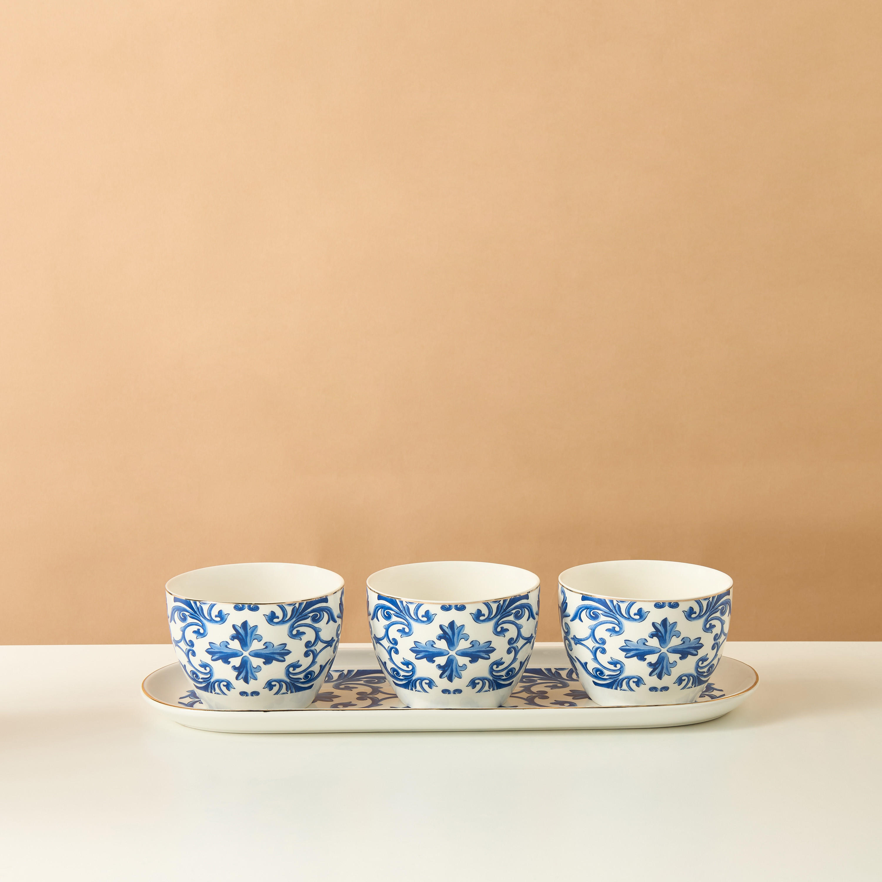 Gia Como 4-Piece New Bone China Tray and Bowl Set-household-dining-dinnerware-bowls-image-2