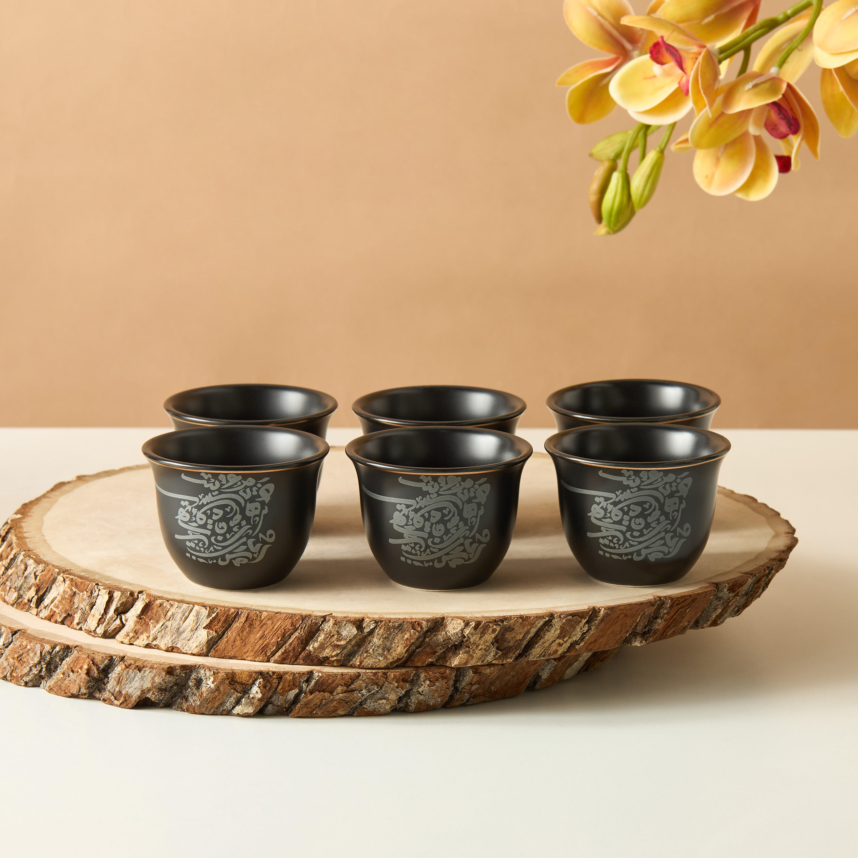 Arabic Calligraphy Print 6-Piece Kahwa Cup Set - 65 ml-household-dining-teaandcoffee-teaandcoffeesets-image-1