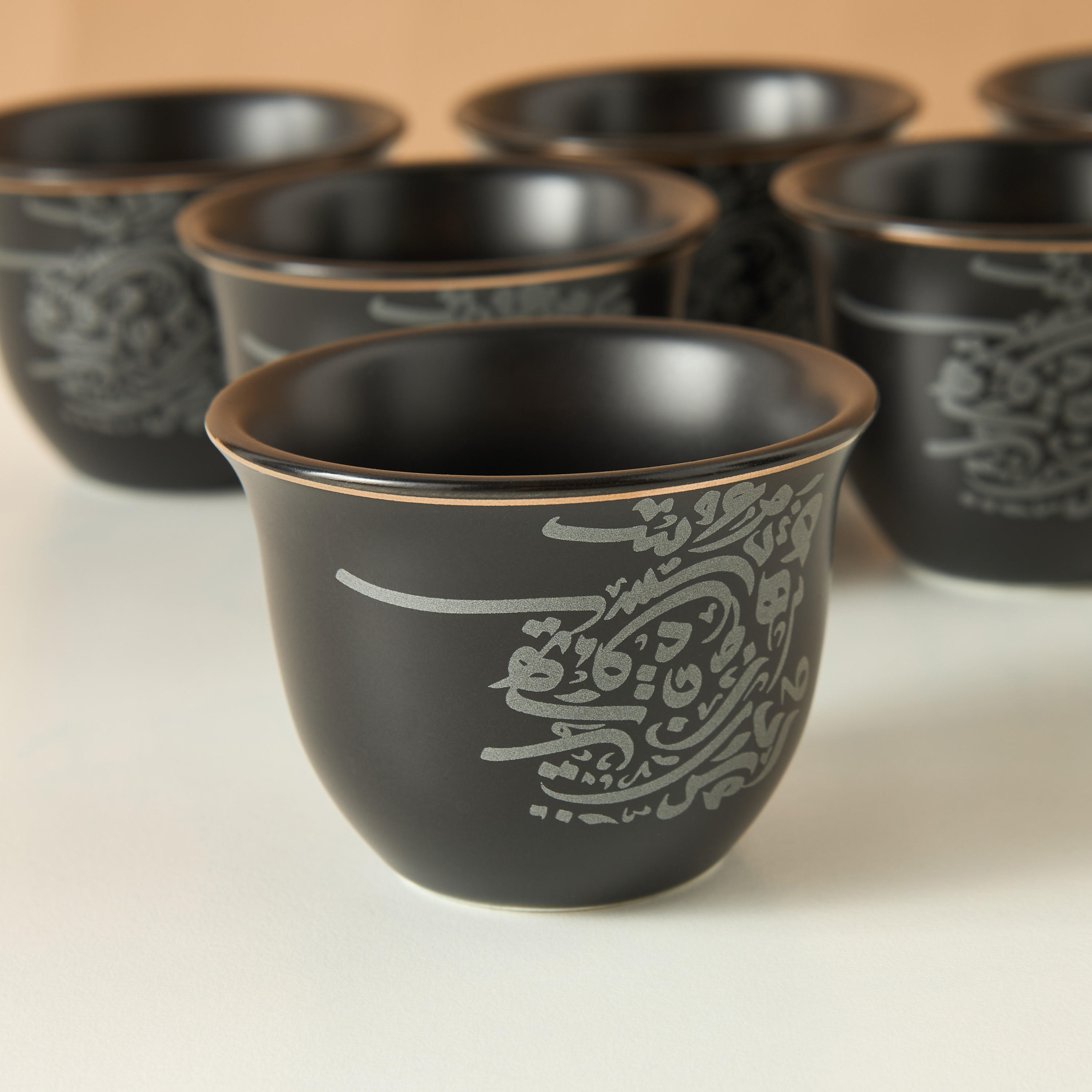 Arabic Calligraphy Print 6-Piece Kahwa Cup Set - 65 ml-household-dining-teaandcoffee-teaandcoffeesets-image-4