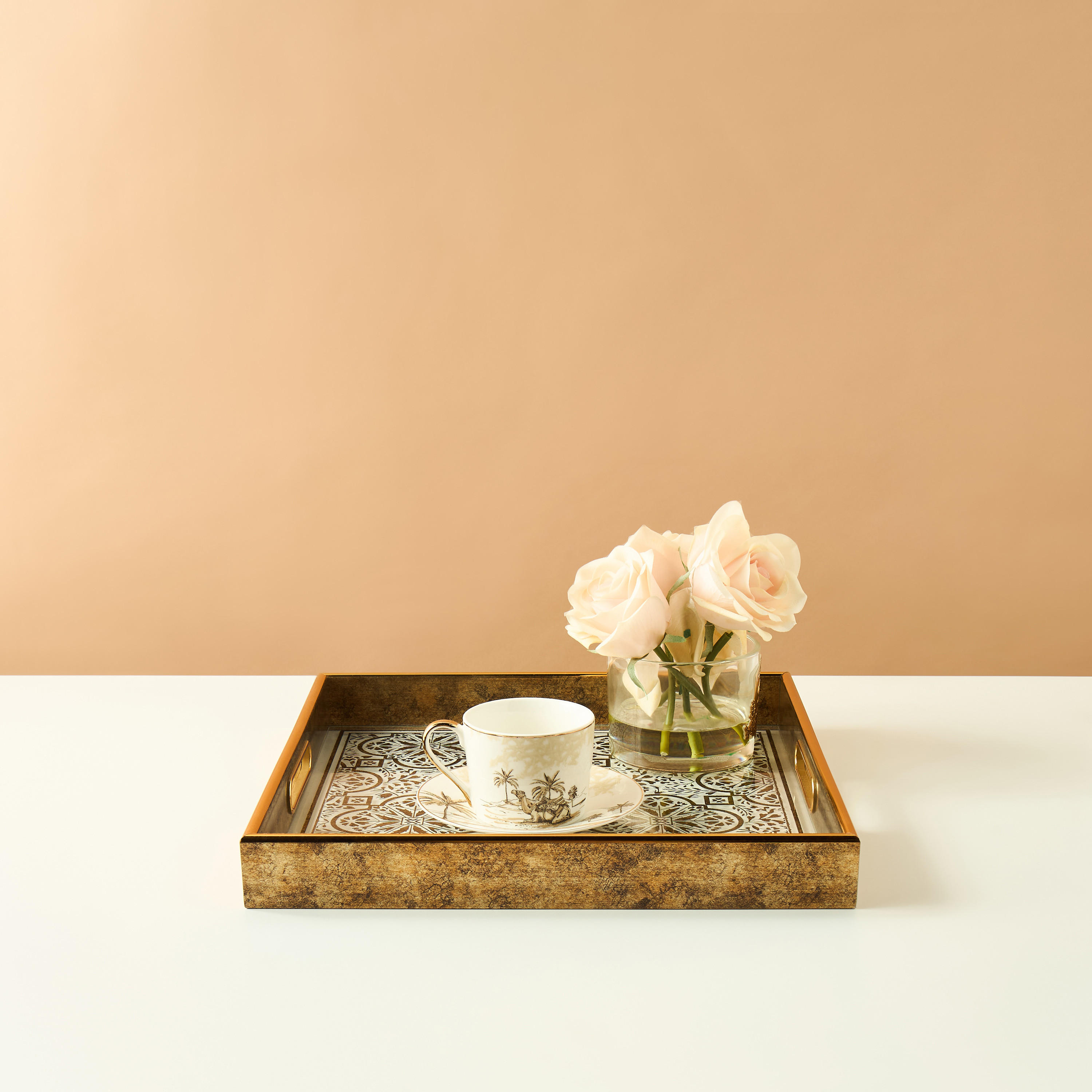 Printed Decorative Tray - 36x36 cms-household-dining-serveware-servingtrays-image-1