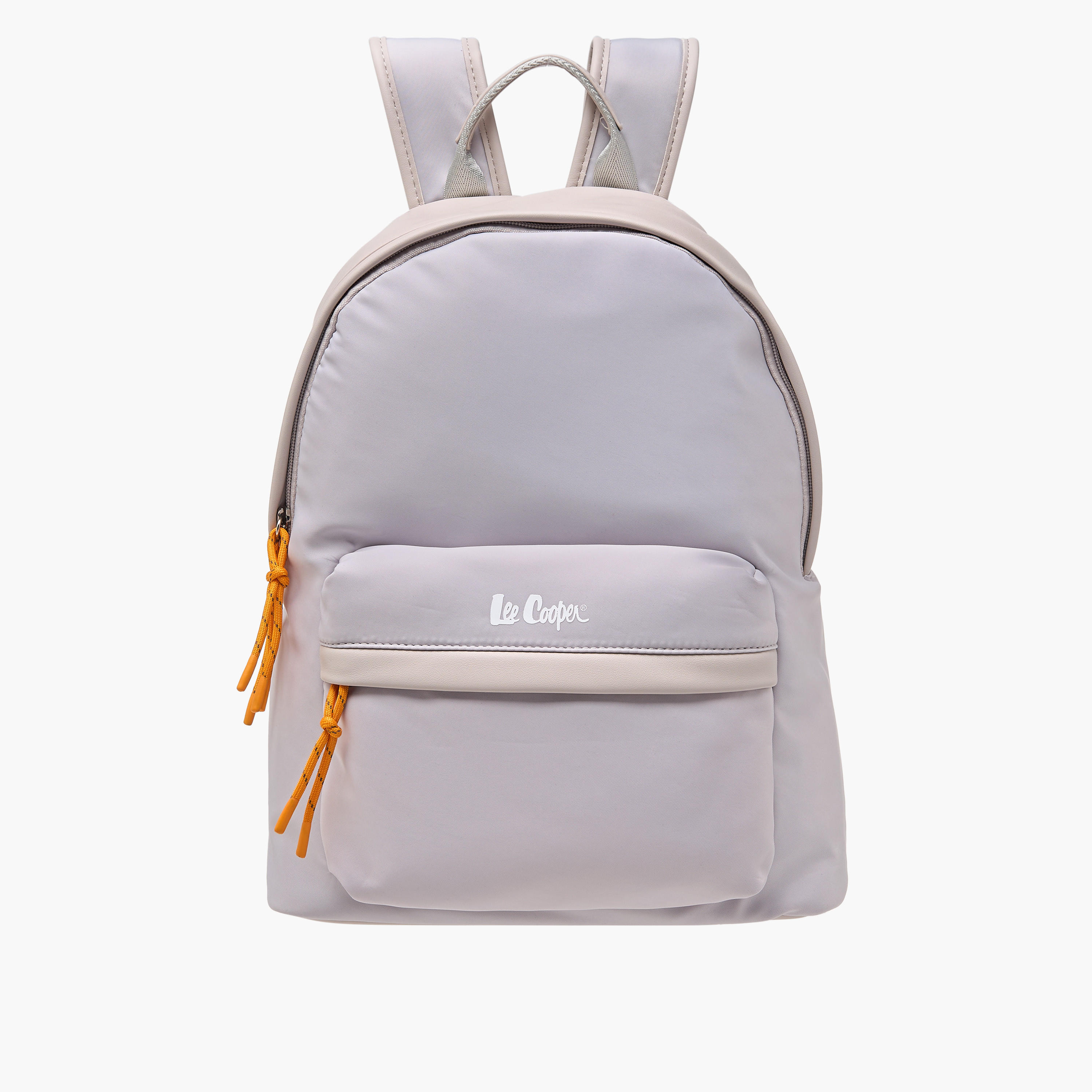 Lee Cooper Logo Print Backpack with Adjustable Shoulder Straps and Zip Closure - 31x40x19 cm-men-bags-image-1