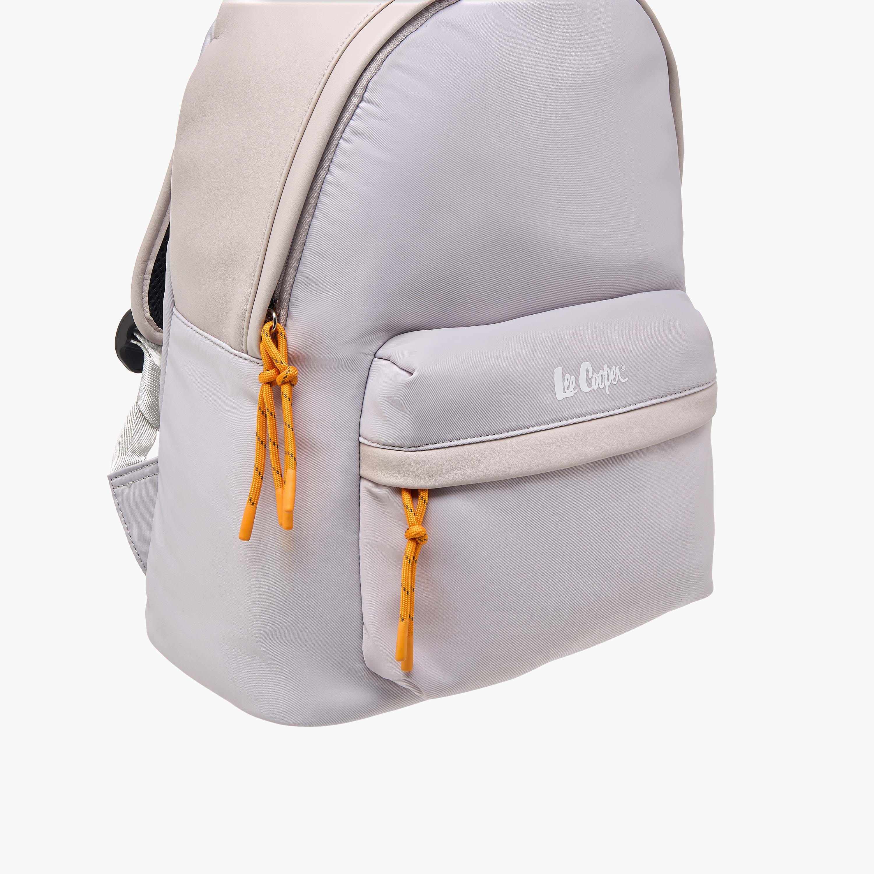 Lee Cooper Logo Print Backpack with Adjustable Shoulder Straps and Zip Closure - 31x40x19 cm-men-bags-image-4
