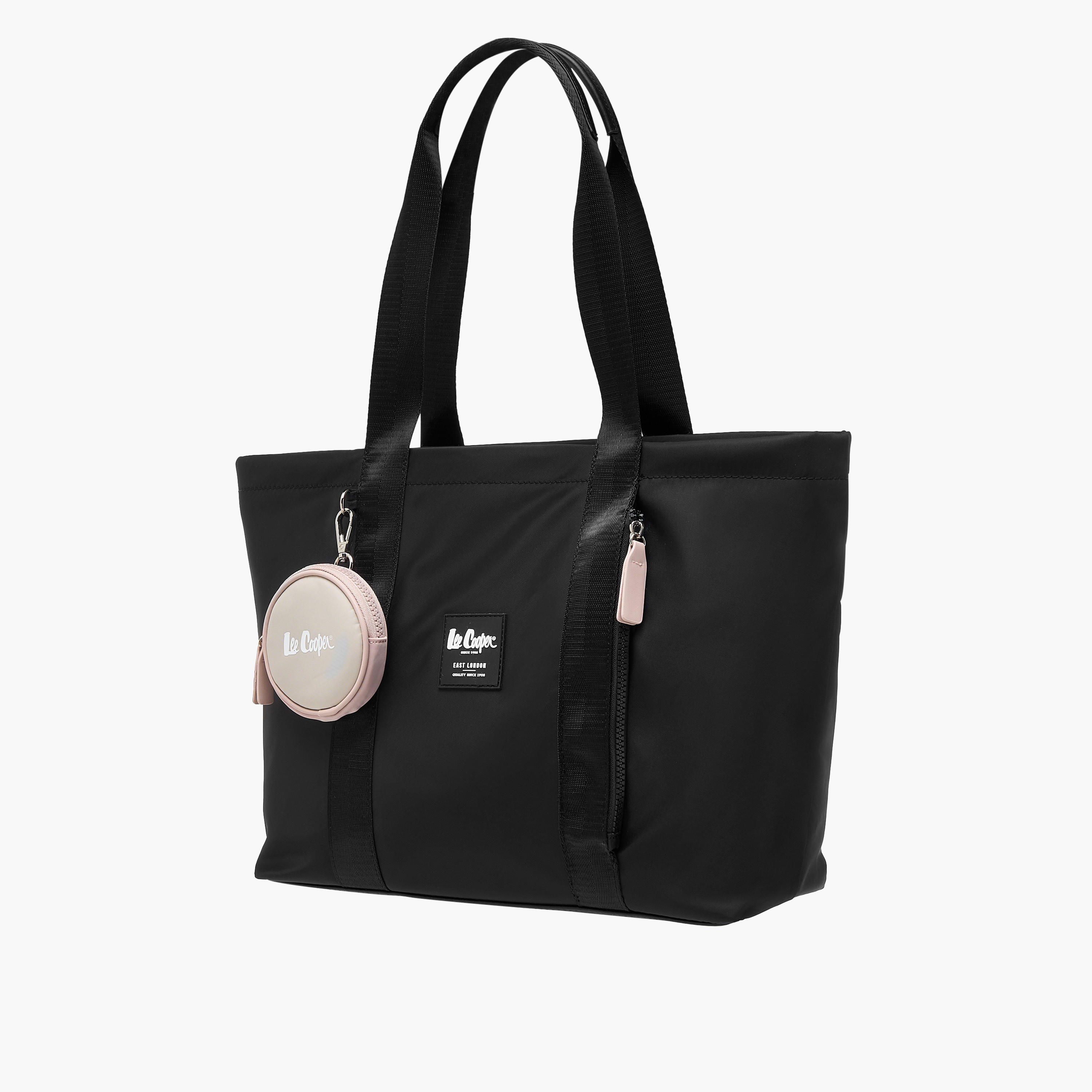 Lee Cooper Logo Print Tote Bag with Double Handle and Coin Pouch-women-bagsandwallets-handbags-image-2