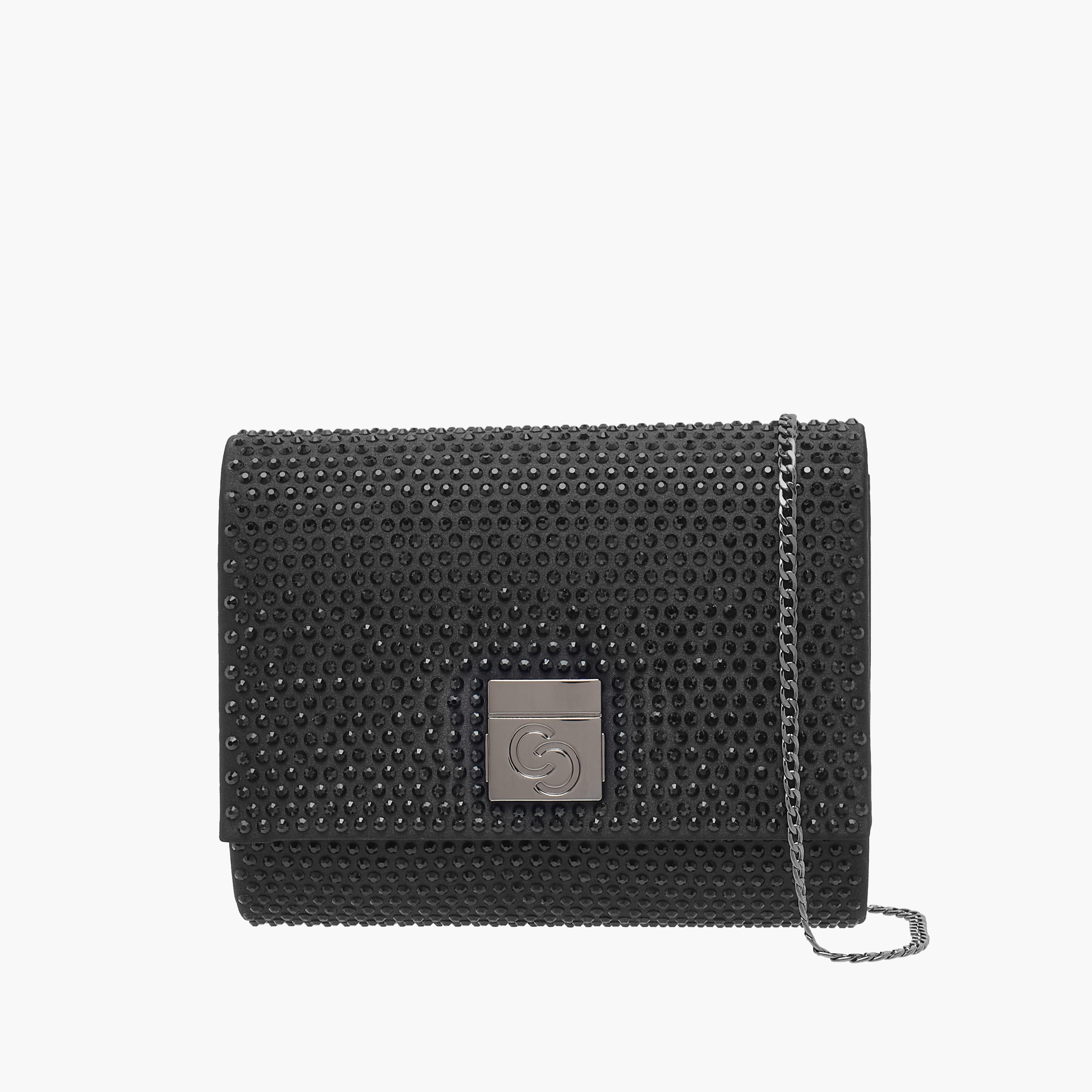 Celeste Embellished Crossbody Bag with Button Closure and Chain Strap-women-bagsandwallets-handbags-image-1