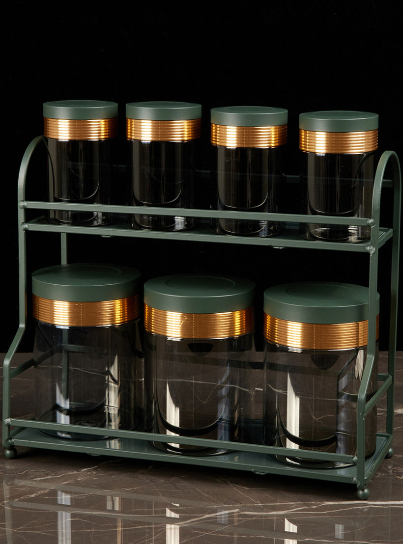 Otantik 7-Piece Porcelain Canister Set with Stand-household-kitchen-foodstorage-containers-image-2