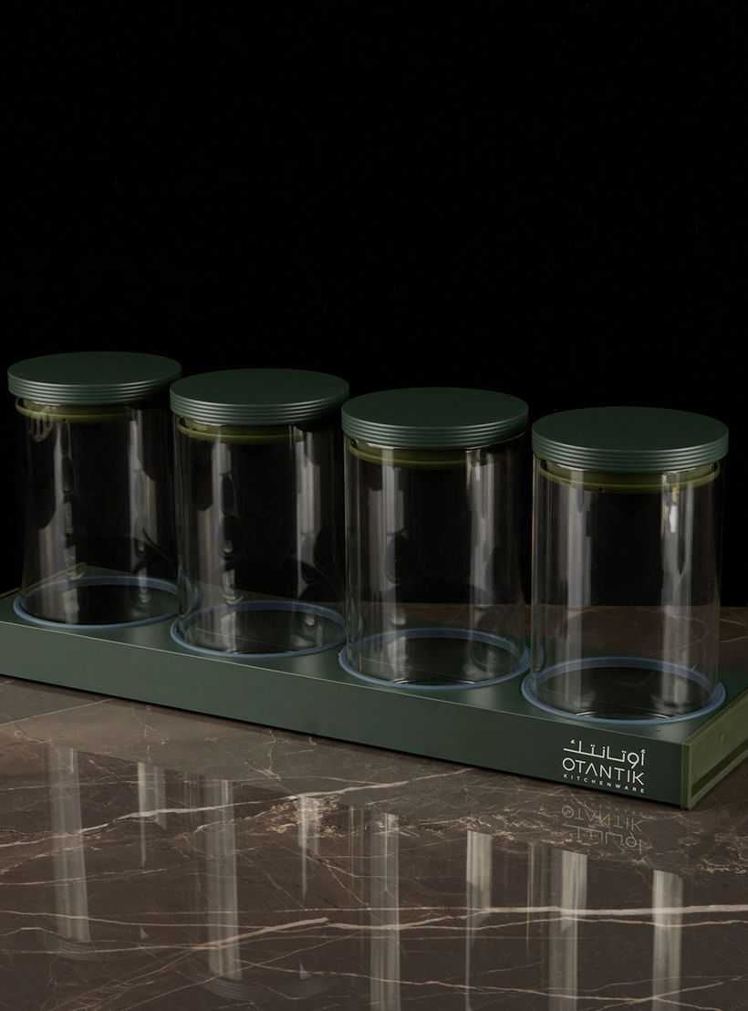 Otantik 5-Piece Jar with Tray Set-household-kitchen-foodstorage-canistersandjars-image-2