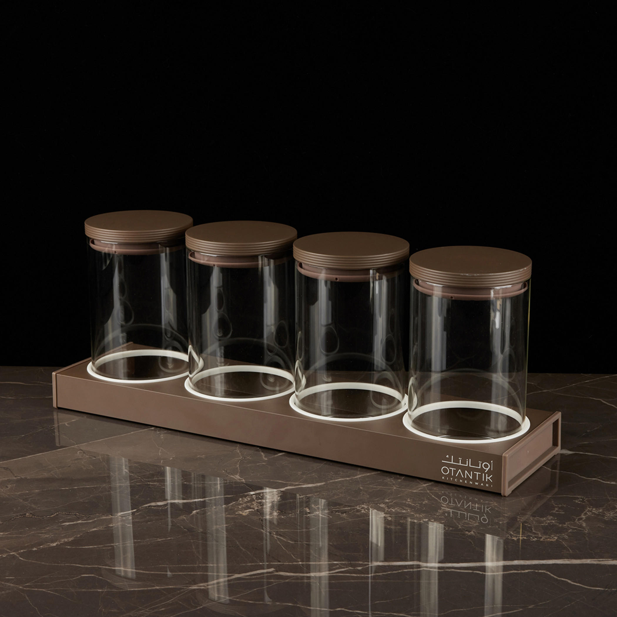 Otantik 4-Piece Porcelain Canister Set with Tray-household-kitchen-foodstorage-canistersandjars-image-2