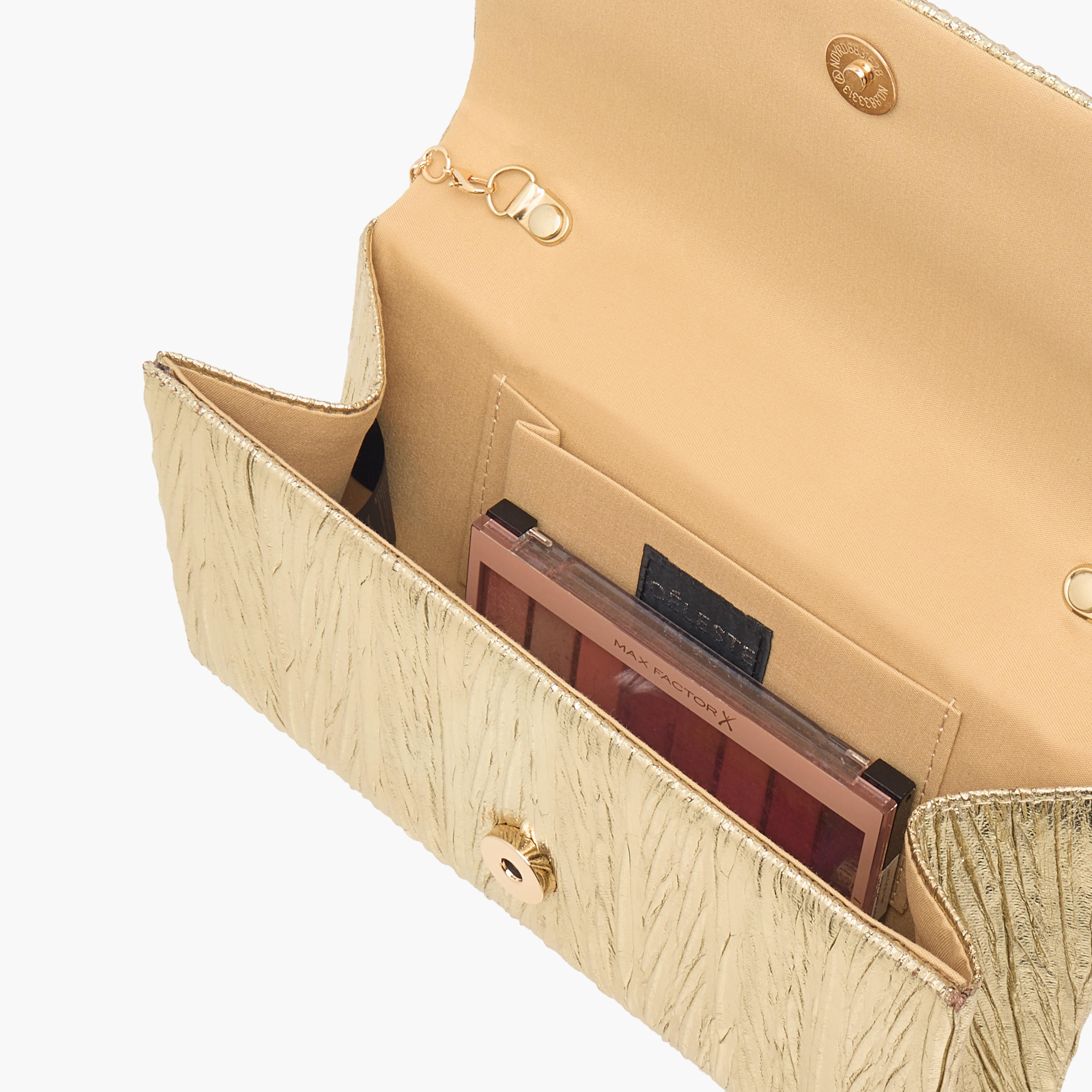 CelesteTextured Clutch with Detachable Chain Strap and Flap Closure-women-bagsandwallets-wallets-image-6