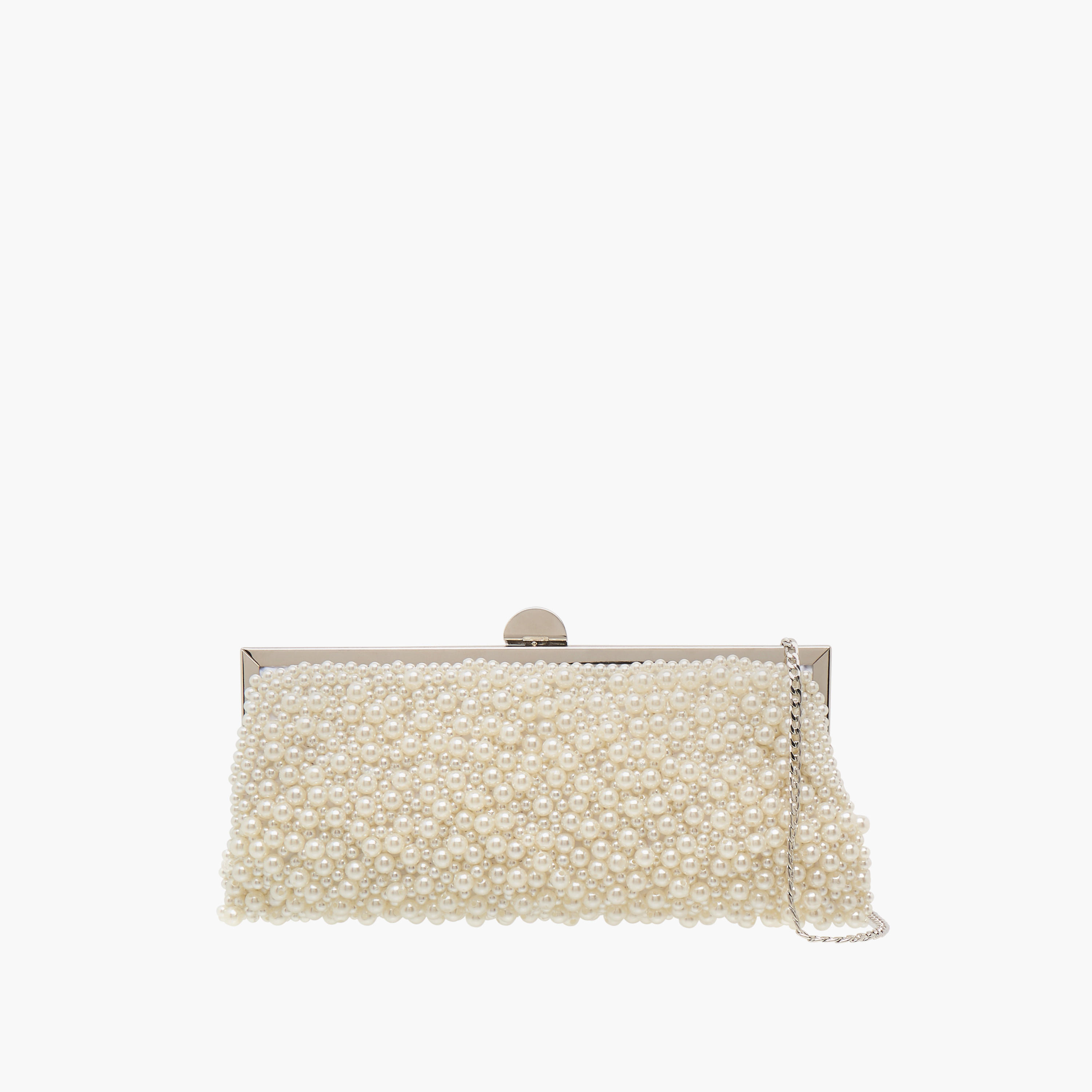 Celeste Pearl Embellished Clutch with Chain Strap-women-bagsandwallets-wallets-image-1