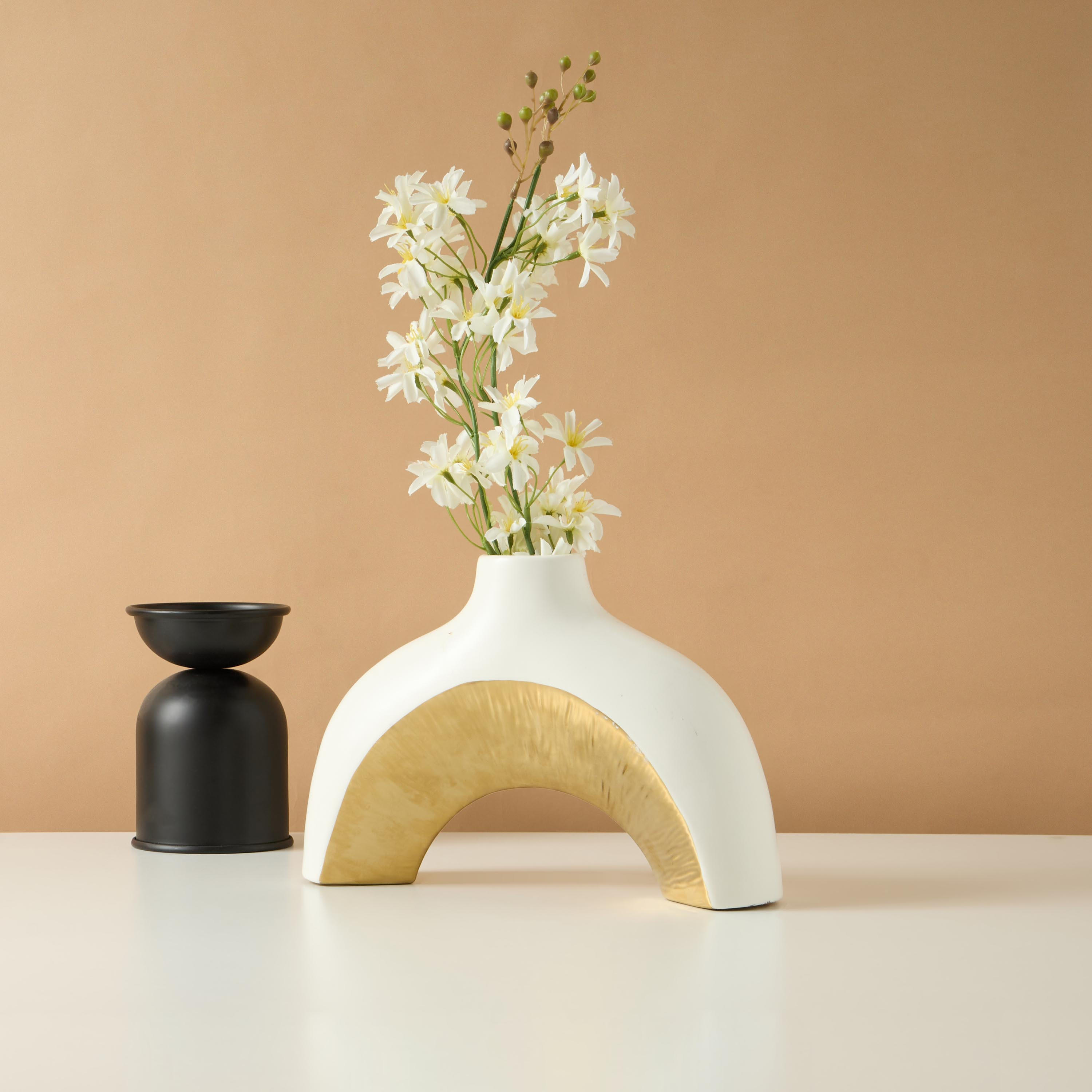 Decorative Stoneware Vase - 28x8x19 cms-household-decor-vasesandbowls-image-1