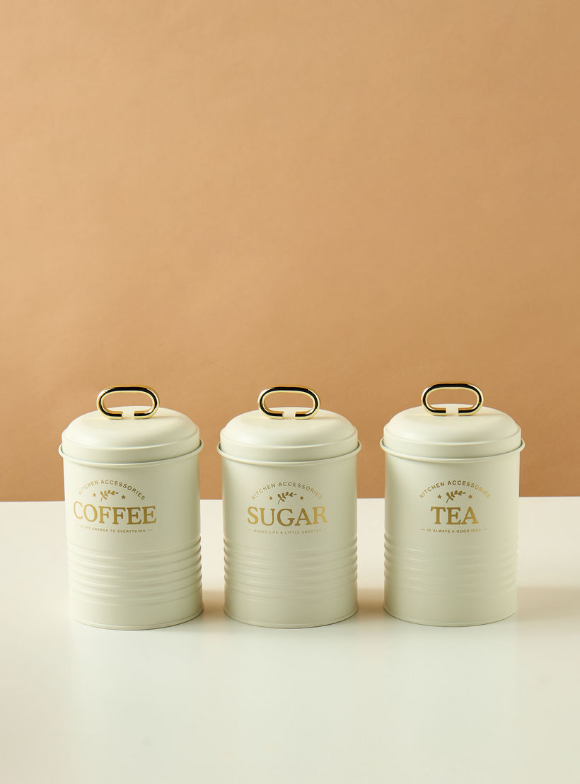 Typography Print 3-Piece Metal Container Set-household-kitchen-foodstorage-canistersandjars-image-2