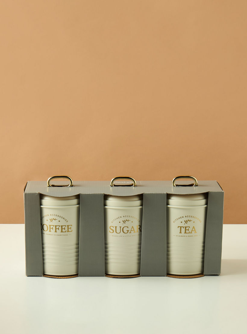 Typography Print 3-Piece Metal Container Set-household-kitchen-foodstorage-canistersandjars-image-5