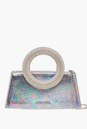 Flora Bella Textured Crossbody Bag with Detachable Chain Strap and Flap Closure-women-image-1