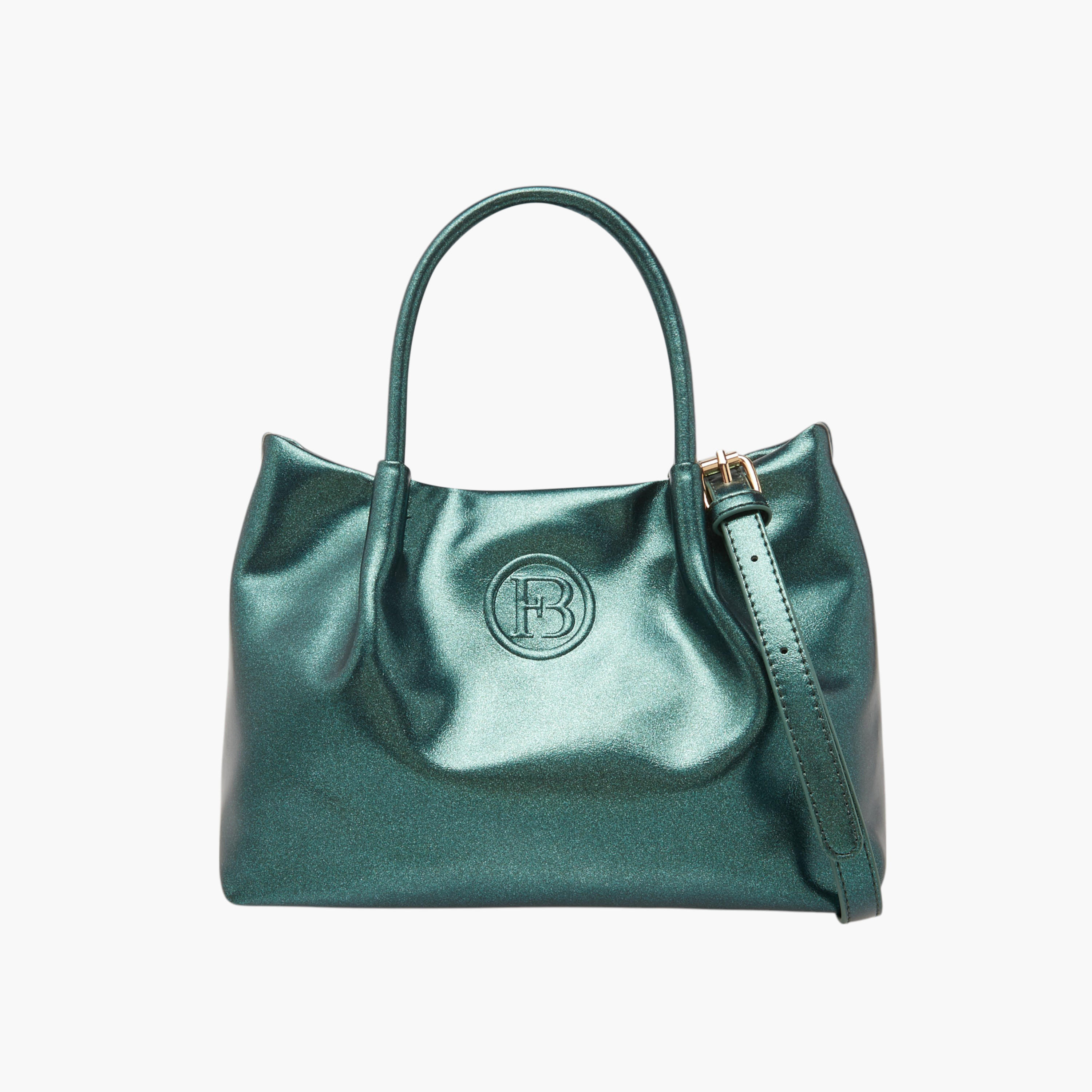 شنطة توتي بنقوش شعار وحزام قابل للفصل وزر إغلاق كبس من فلورا بيلا-women-bagsandwallets-handbags-image-1