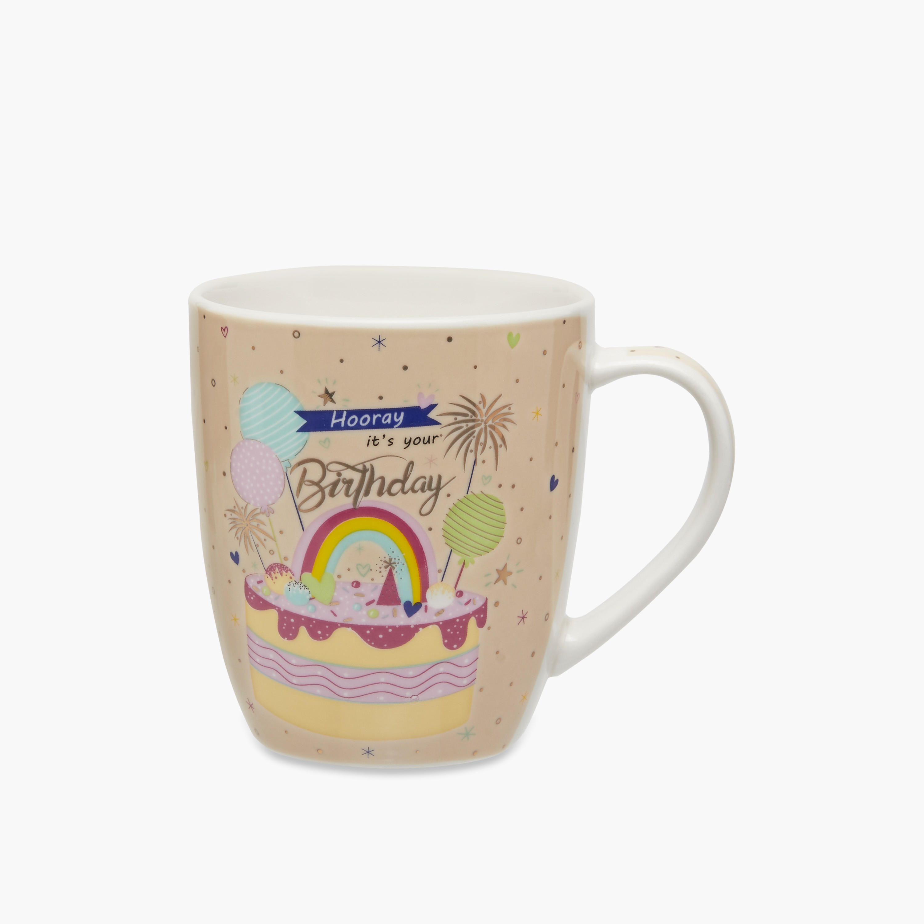 Hooray Its'S Your Birthday Print New Bone China Mug with Handle - 355 ml-household-dining-teaandcoffee-mugsandcups-image-1