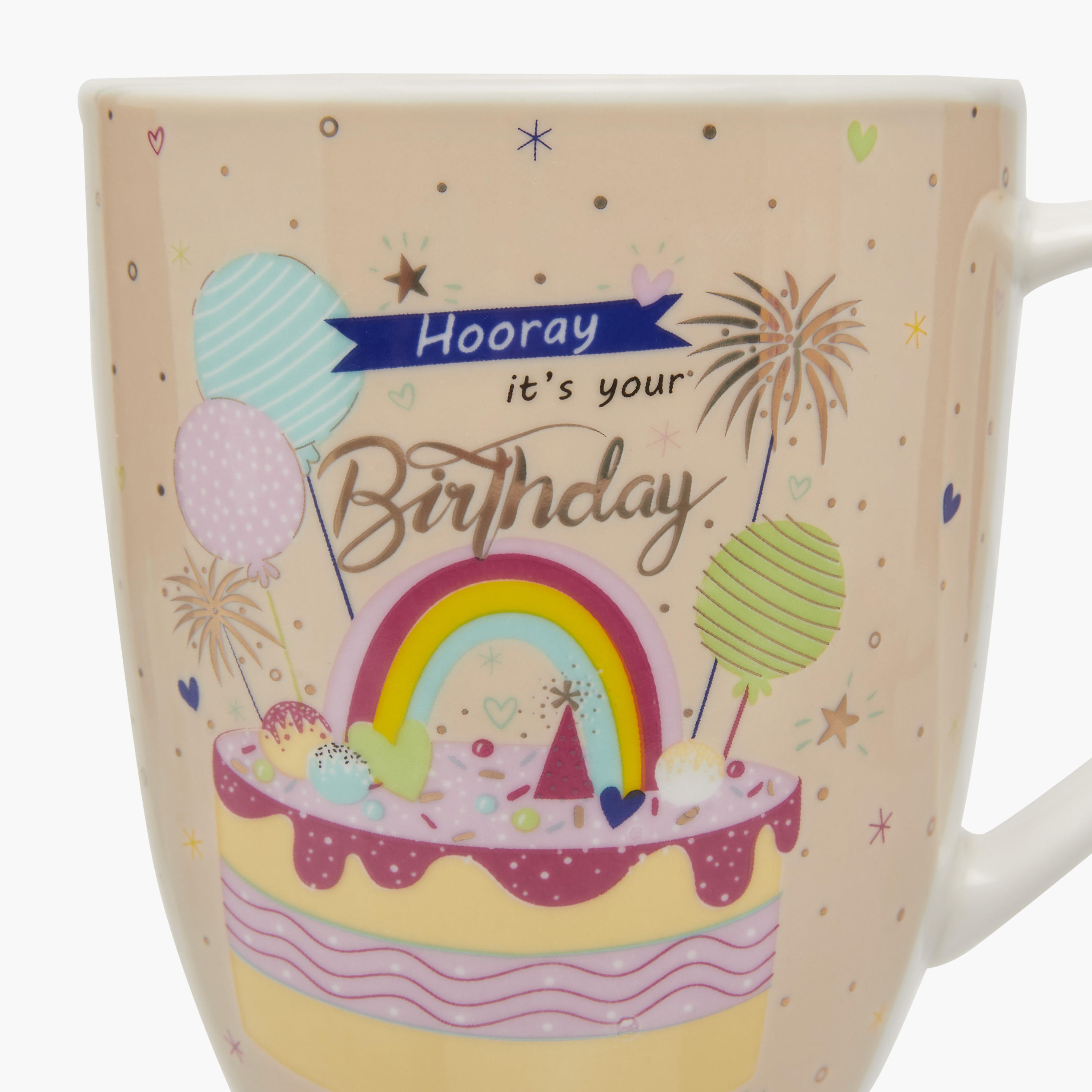 Hooray Its'S Your Birthday Print New Bone China Mug with Handle - 355 ml-household-dining-teaandcoffee-mugsandcups-image-3