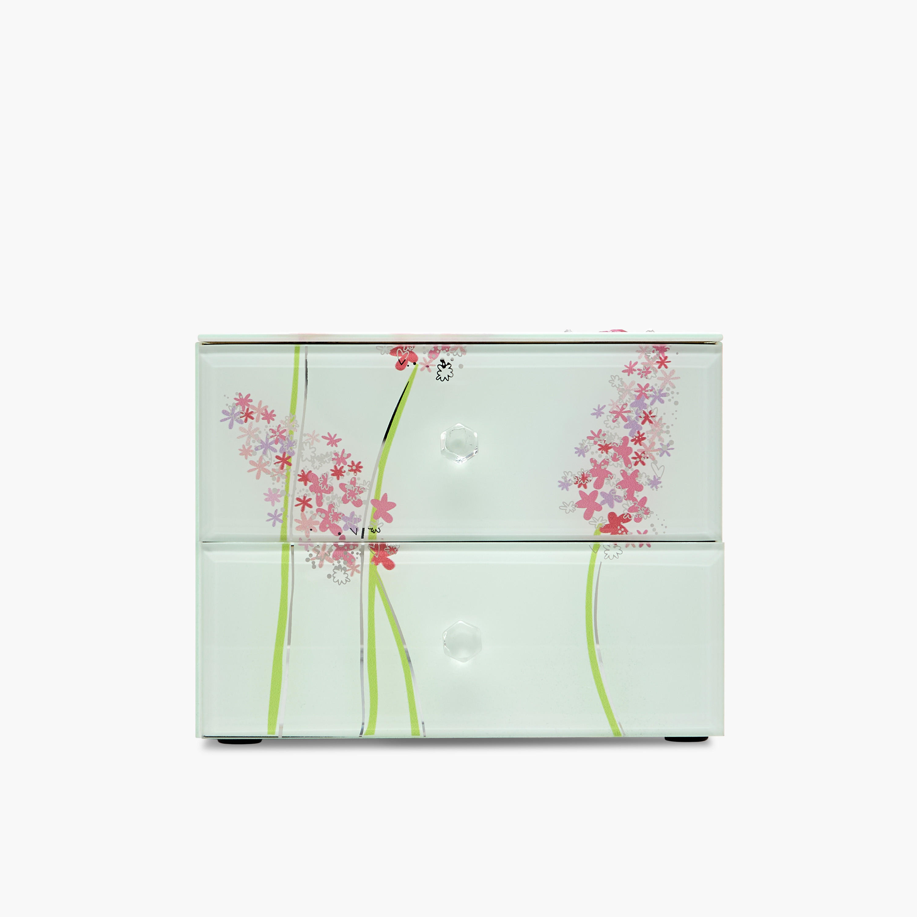 Butterfly 2-Drawer Glass Jewellery Box - 18x10x14 cms-women-watchesandjewellery-jewellery-storage-image-2