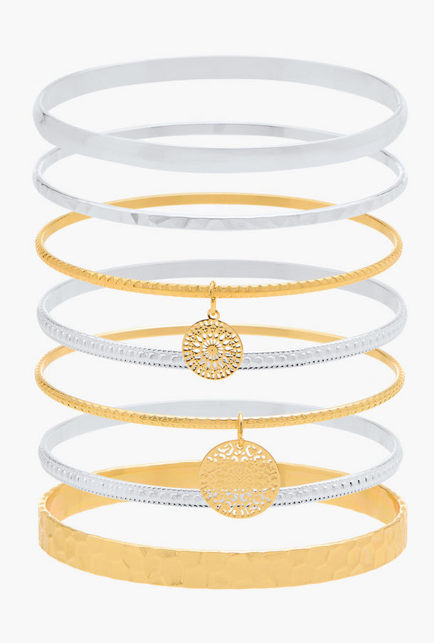 أساور ميتاليك - طقم من 7 قطع-women-watchesandjewellery-jewellery-banglesandbracelets-image-1