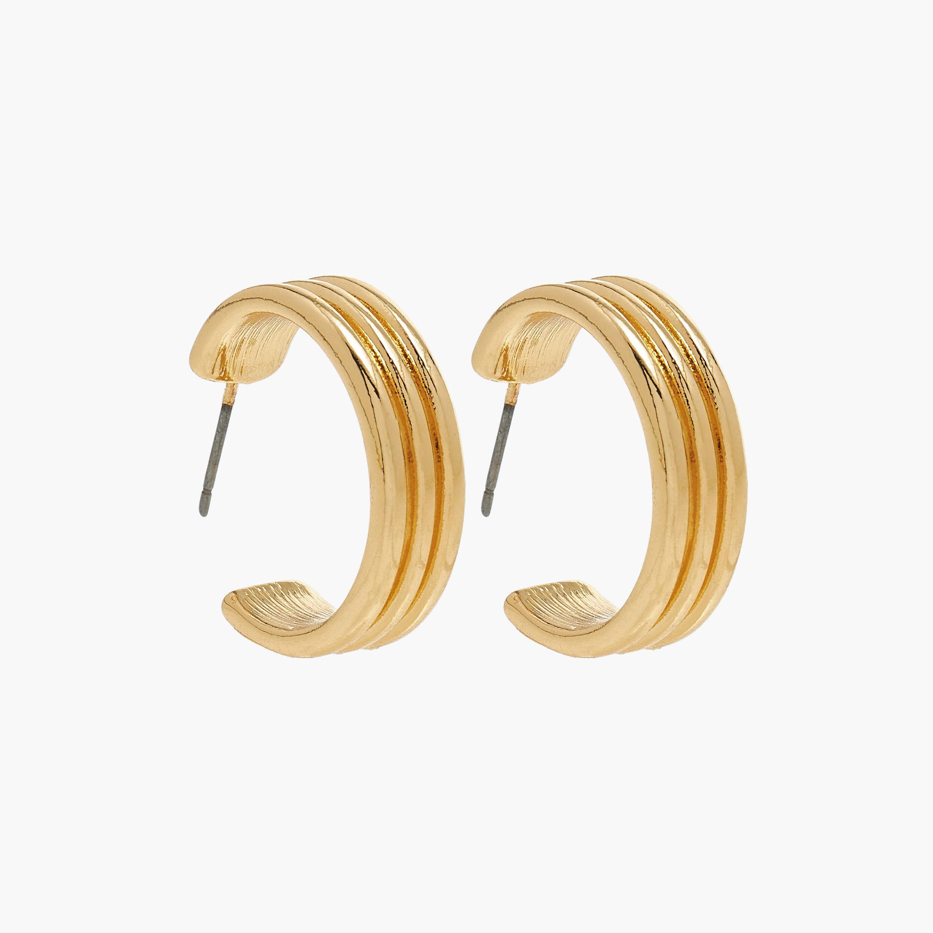 Textured Metallic Hoop Earrings with Pushback Closure - Set of 3-women-watchesandjewellery-jewellery-earrings-image-3
