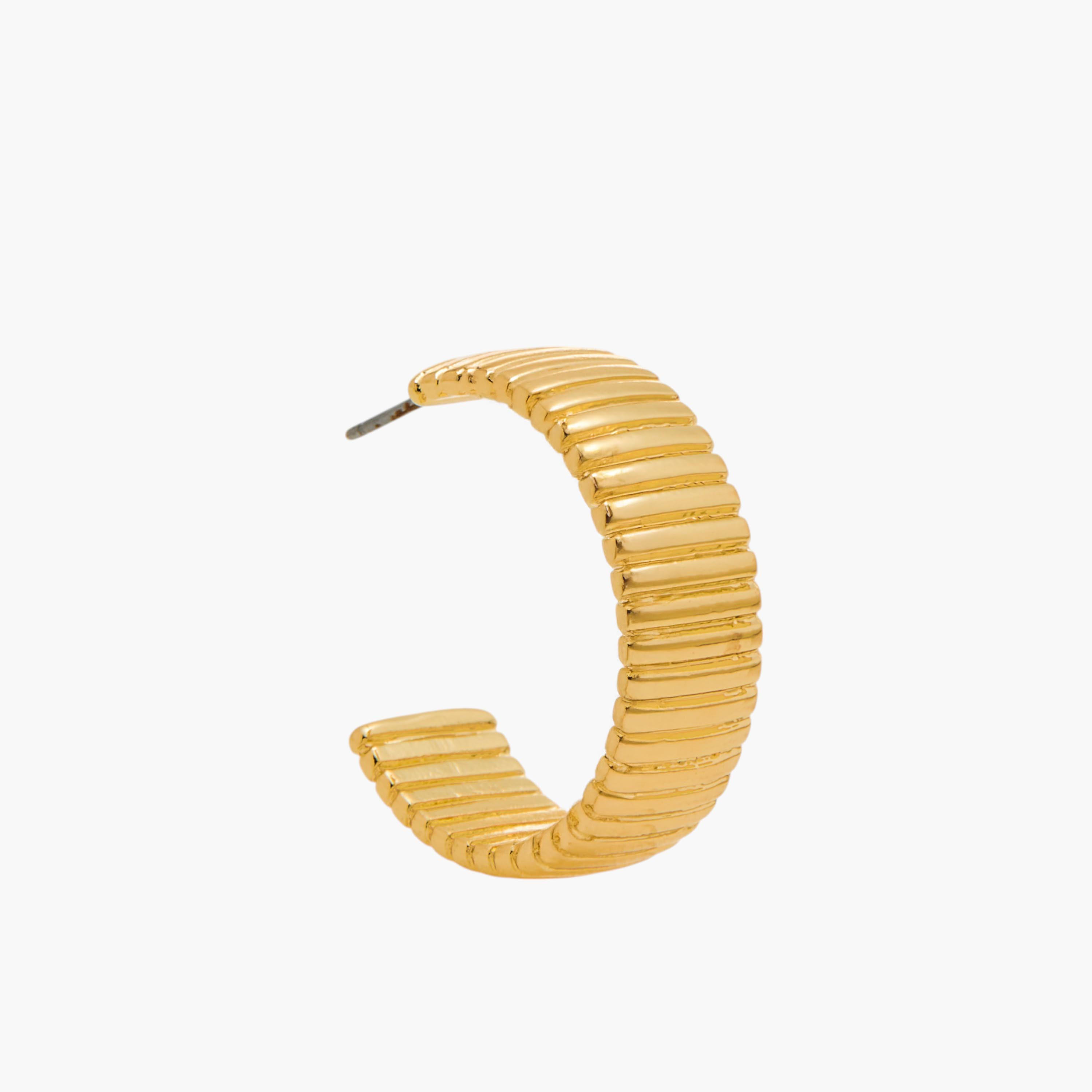 Metallic Textured Hoop Earrings with Pushback Closure - Set of 3-women-watchesandjewellery-jewellery-earrings-image-3