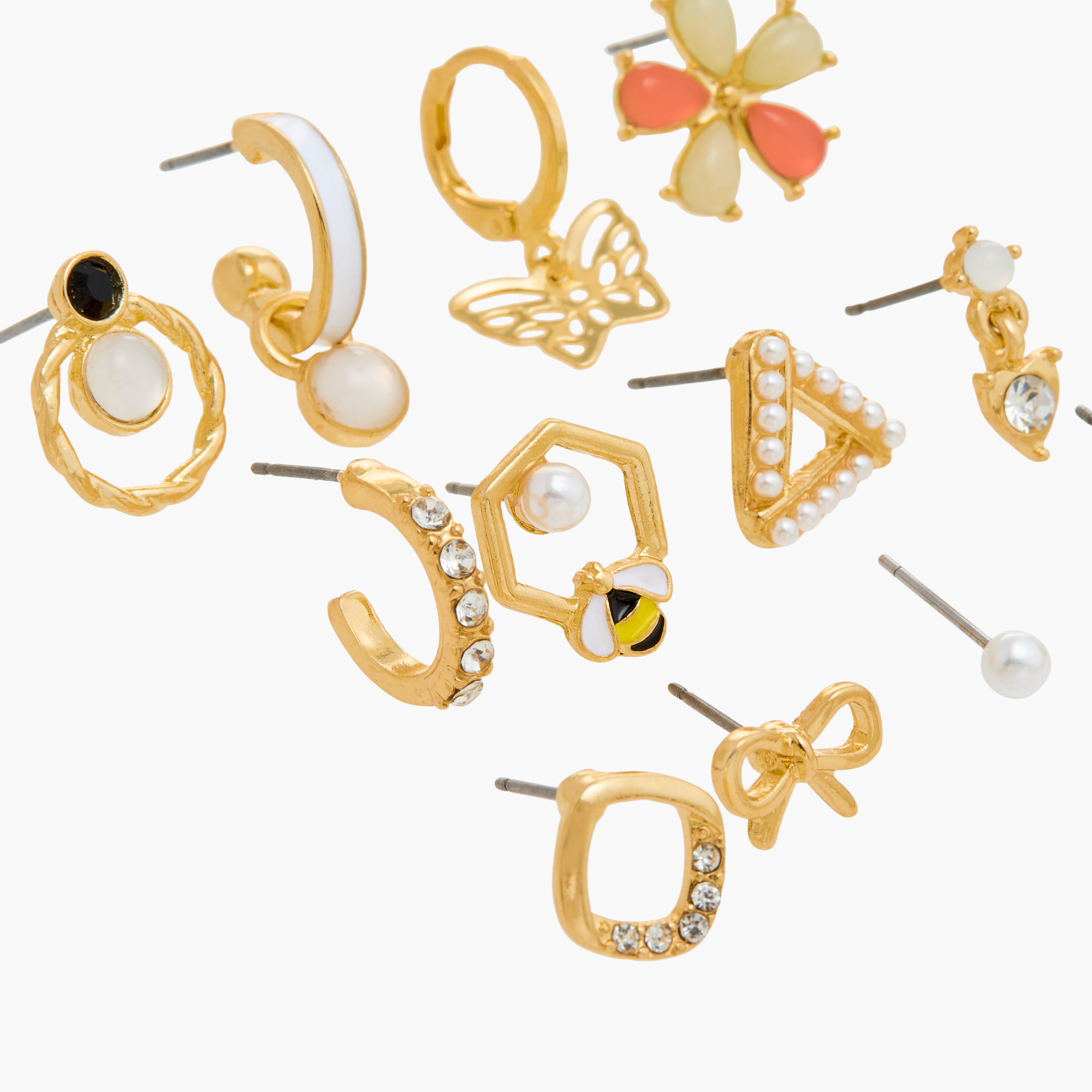 Assorted Earrings with Pushback Closure - Set of 12-women-watchesandjewellery-jewellery-earrings-image-4