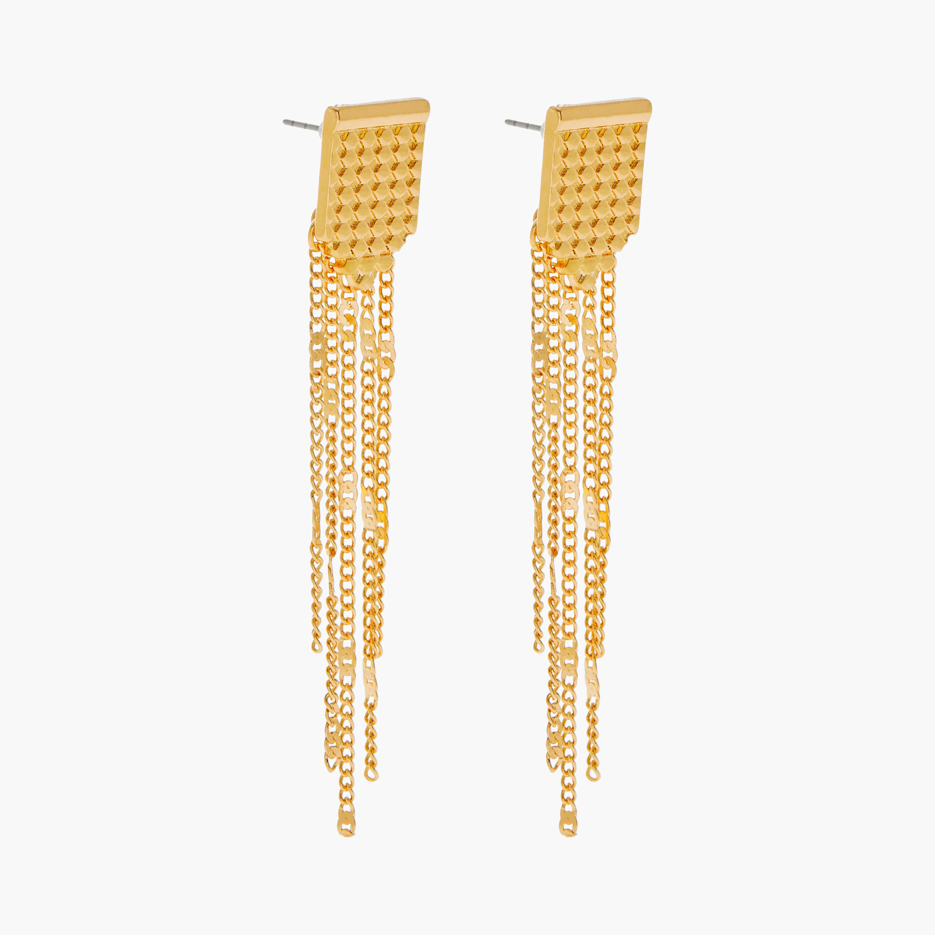 حلق ميتاليك متدلي بمكبس إغلاق خلفي-women-watchesandjewellery-jewellery-earrings-image-3