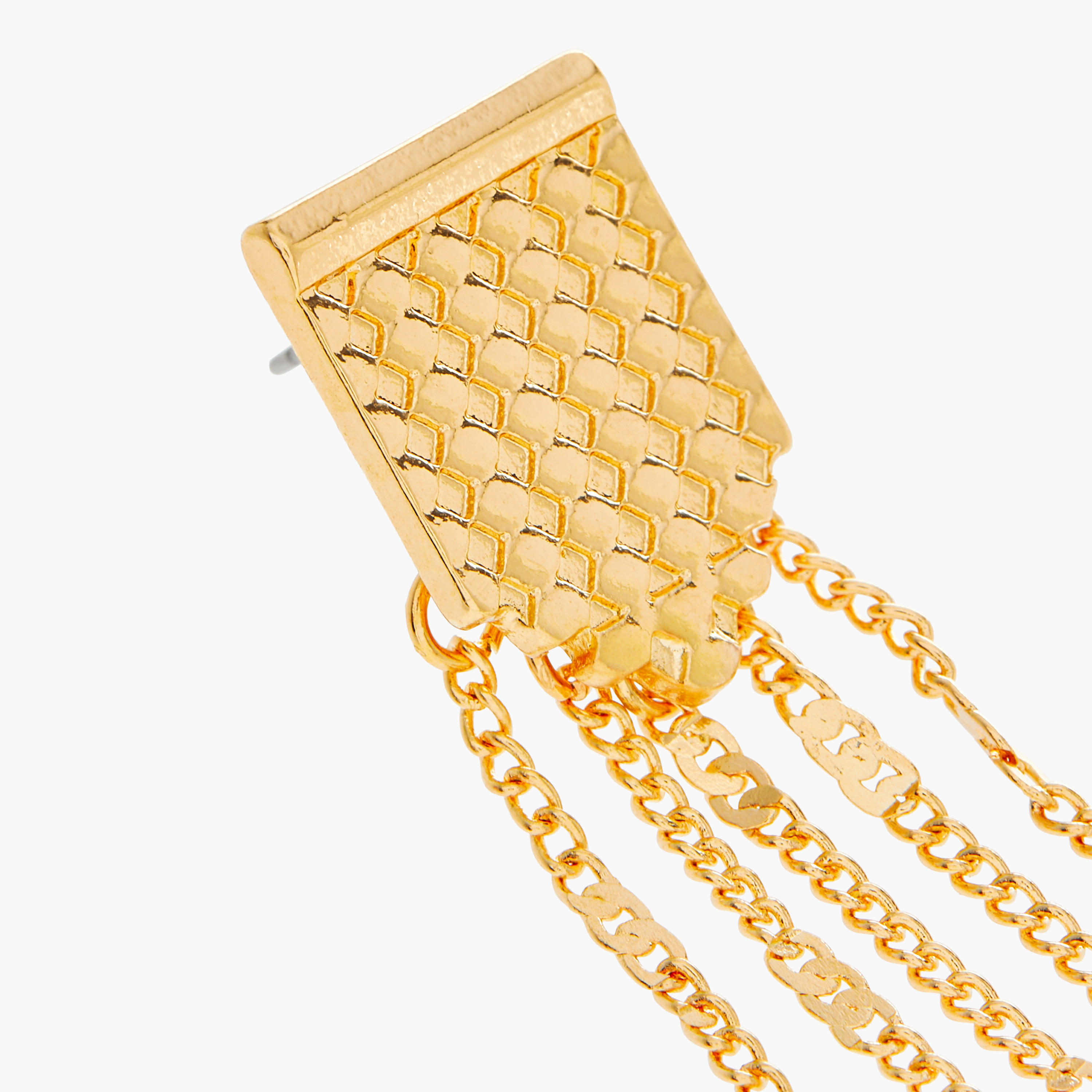 حلق ميتاليك متدلي بمكبس إغلاق خلفي-women-watchesandjewellery-jewellery-earrings-image-4
