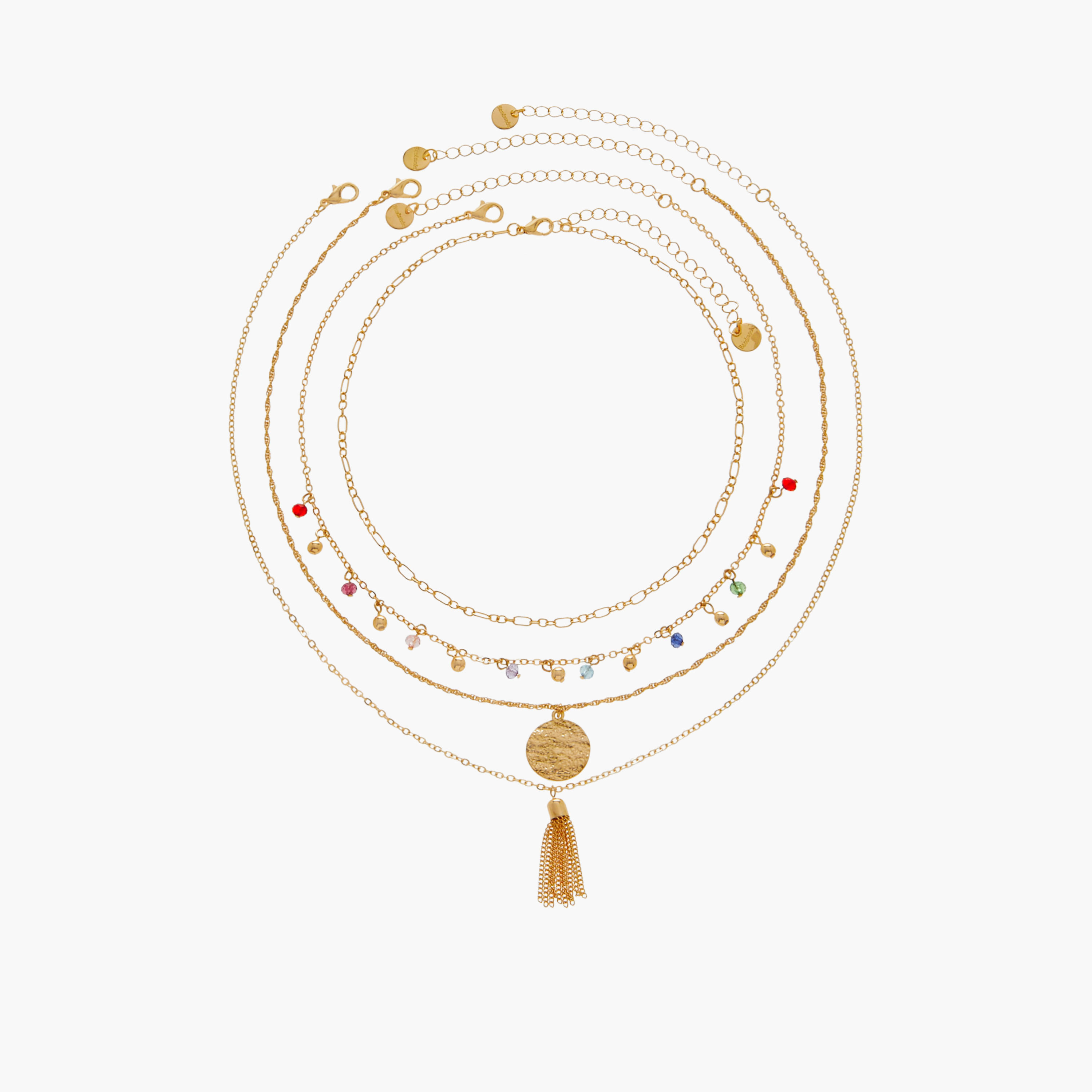 Embellished Necklace with Lobster Clasp Closure - Set of 4-women-watchesandjewellery-jewellery-necklacesandpendants-image-1