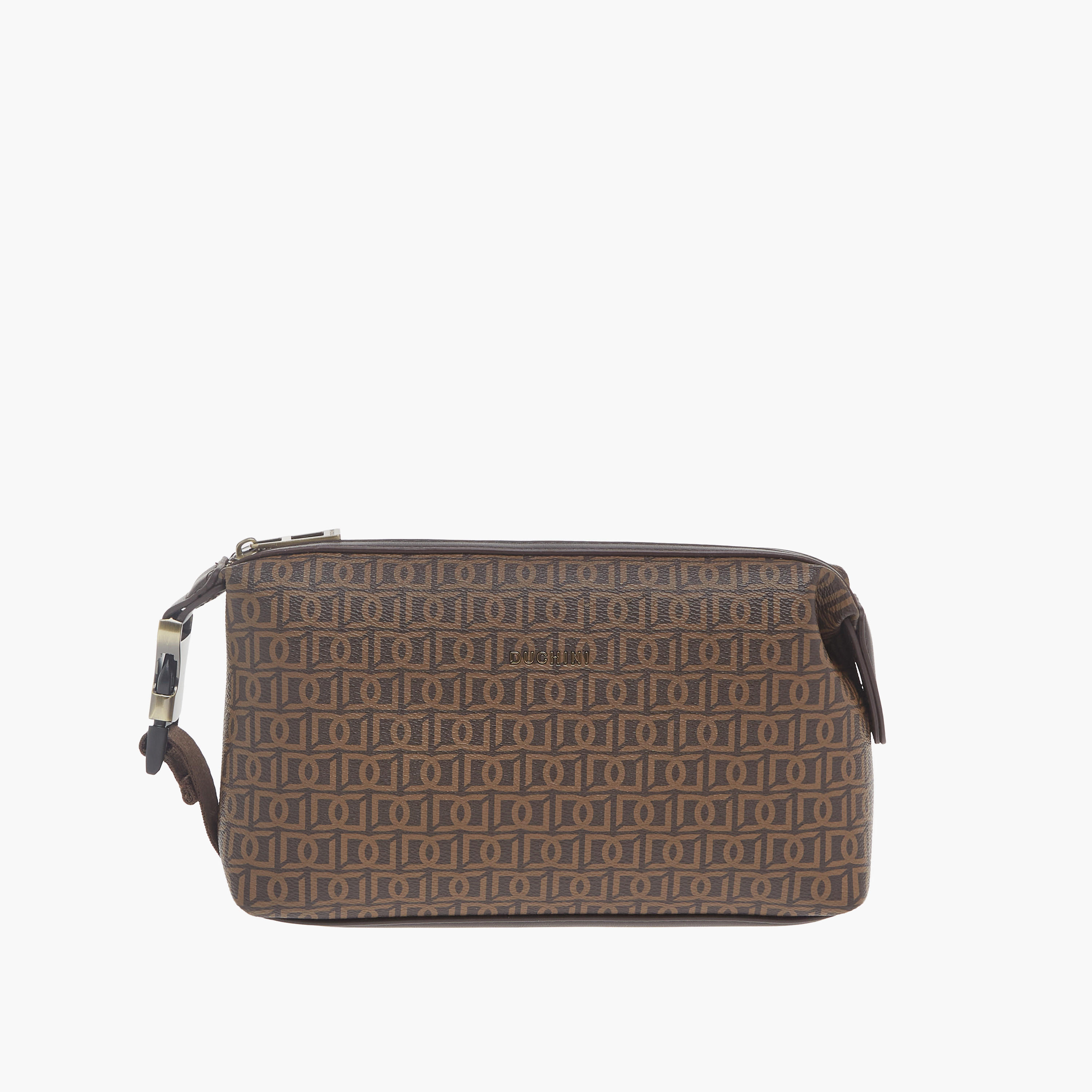 شنطة صغيرة بسحاب إغلاق وتفاصيل إبزيم بطبعات مونوغرام من دوتشيني-men-beltsandwallets-wallets-image-1