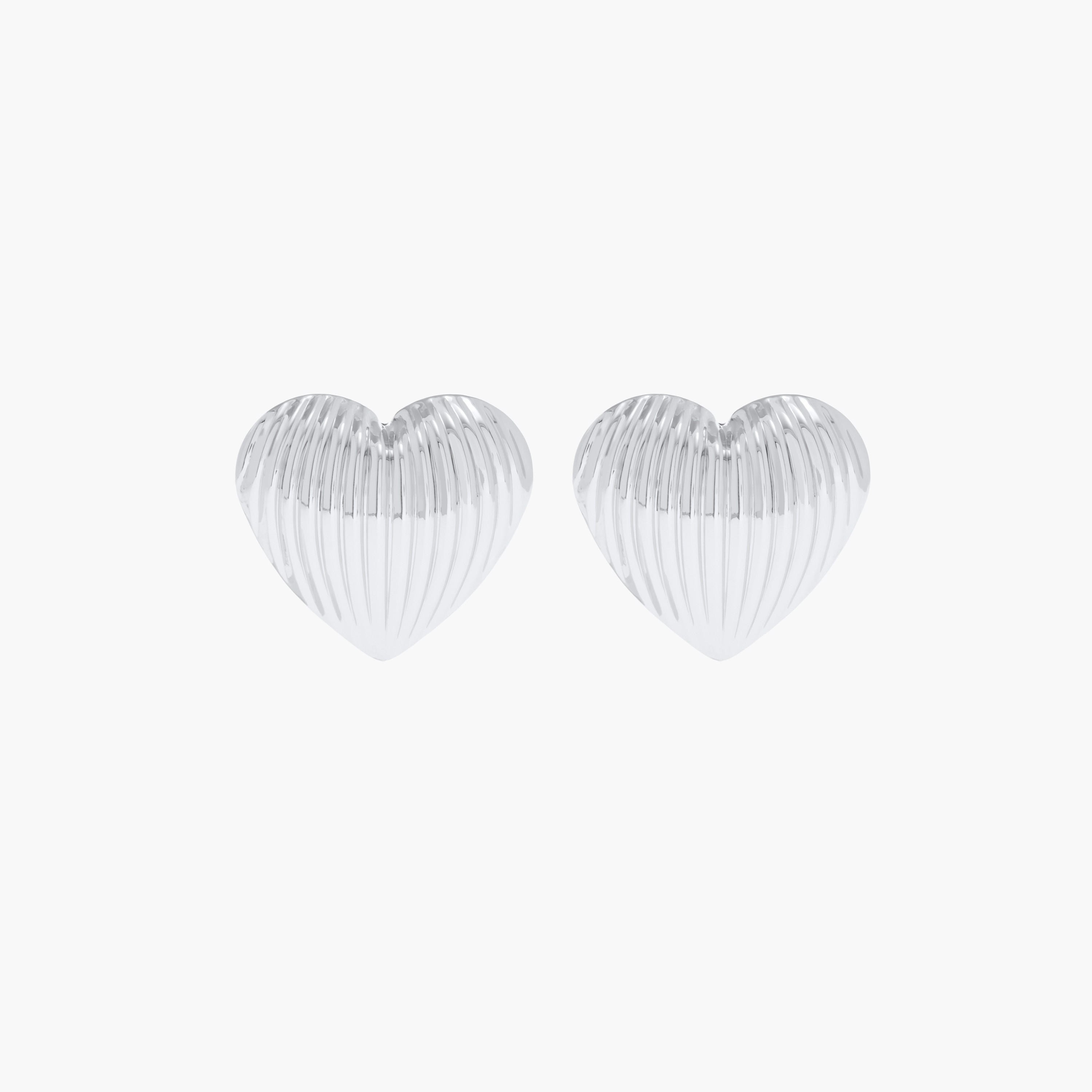 Metallic Heart Stud Earrings with Pushback Closure-women-watchesandjewellery-jewellery-earrings-image-1