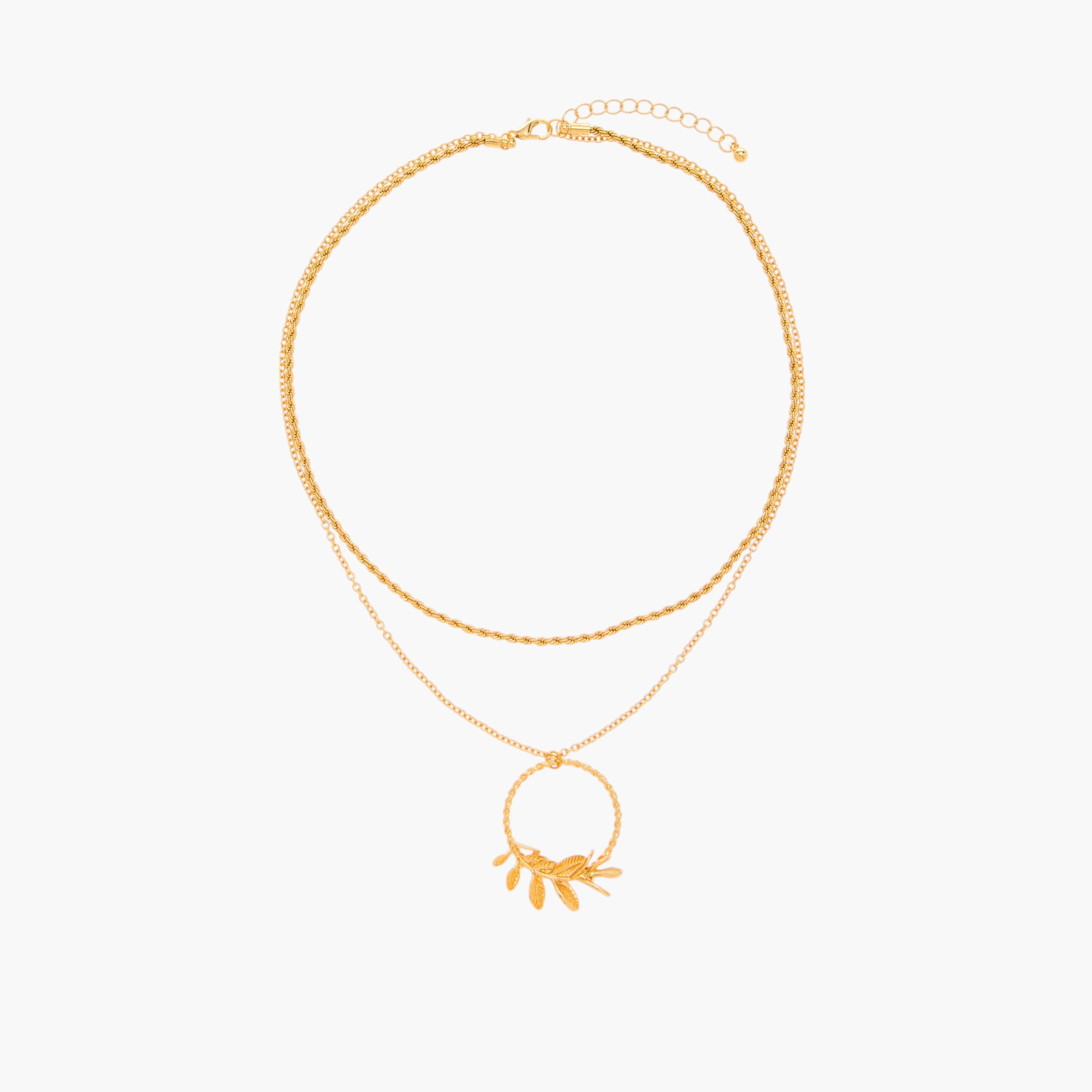 عقد ميتالك طبقتين بمشبك إغلاق-women-watchesandjewellery-jewellery-necklacesandpendants-image-1