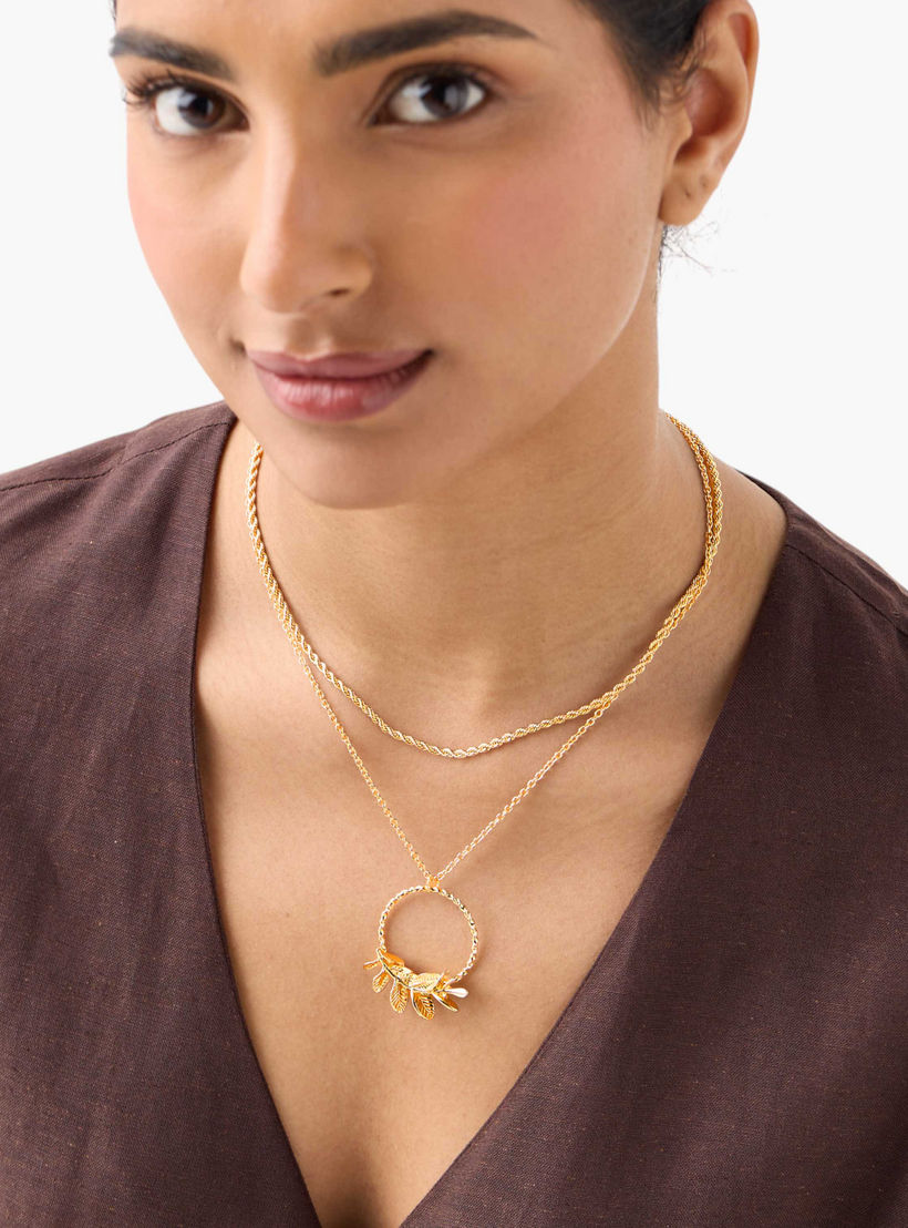 عقد ميتالك طبقتين بمشبك إغلاق-women-watchesandjewellery-jewellery-necklacesandpendants-image-2