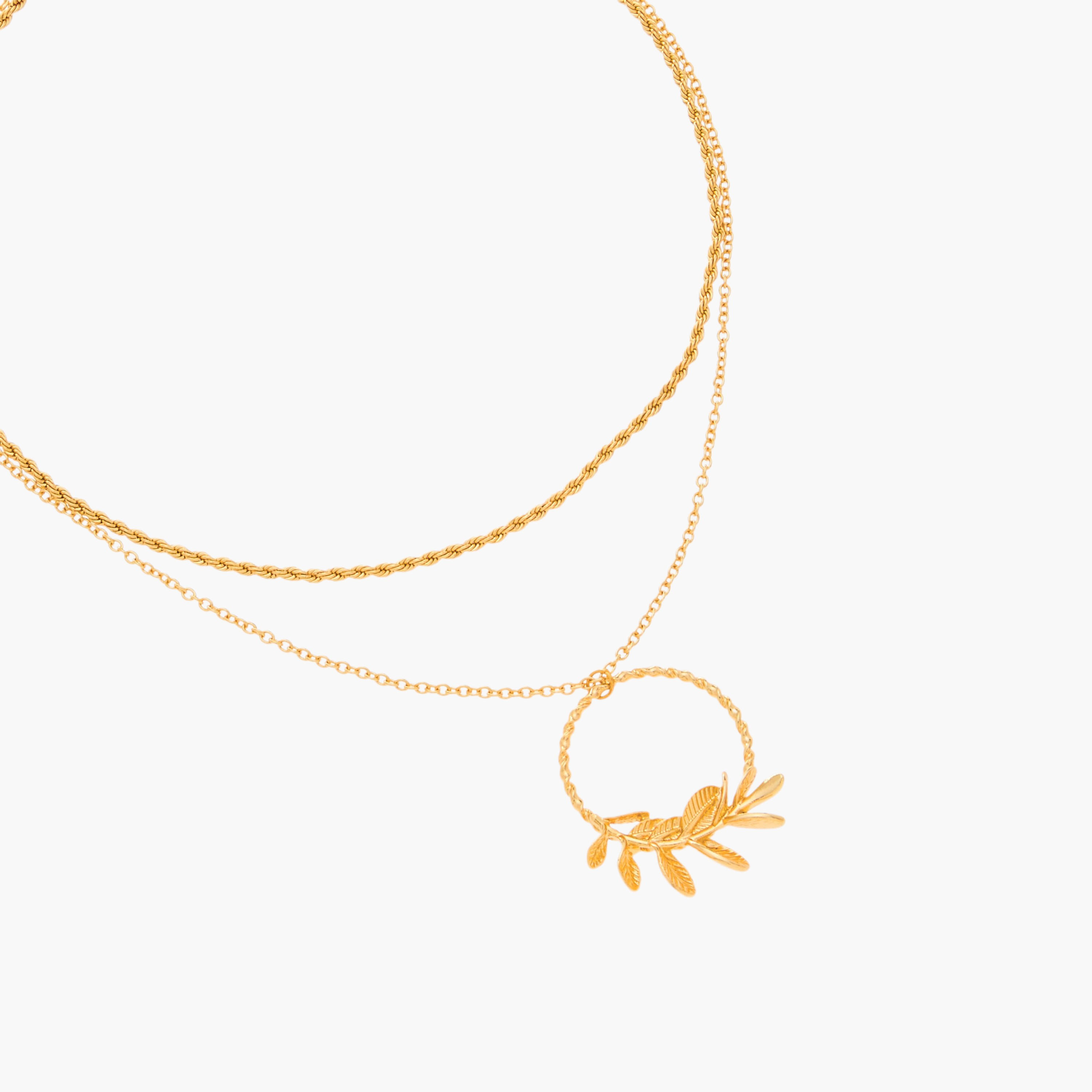 عقد ميتالك طبقتين بمشبك إغلاق-women-watchesandjewellery-jewellery-necklacesandpendants-image-3