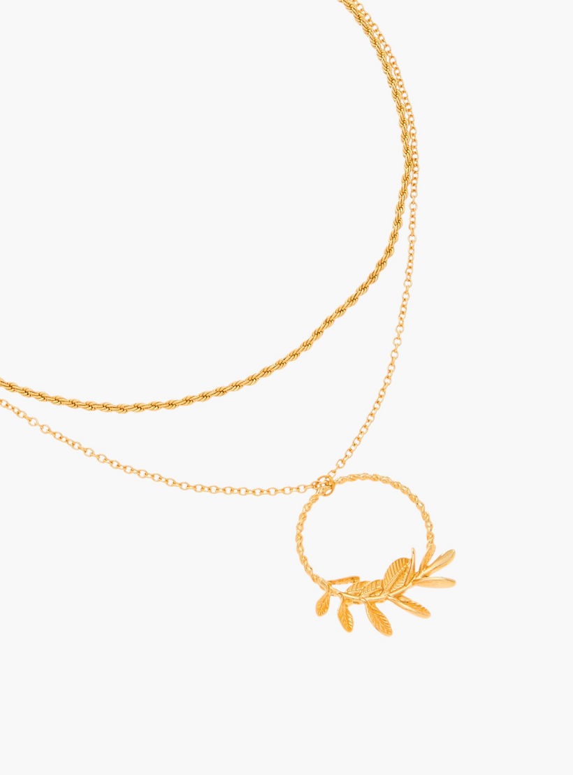 عقد ميتالك طبقتين بمشبك إغلاق-women-watchesandjewellery-jewellery-necklacesandpendants-image-3