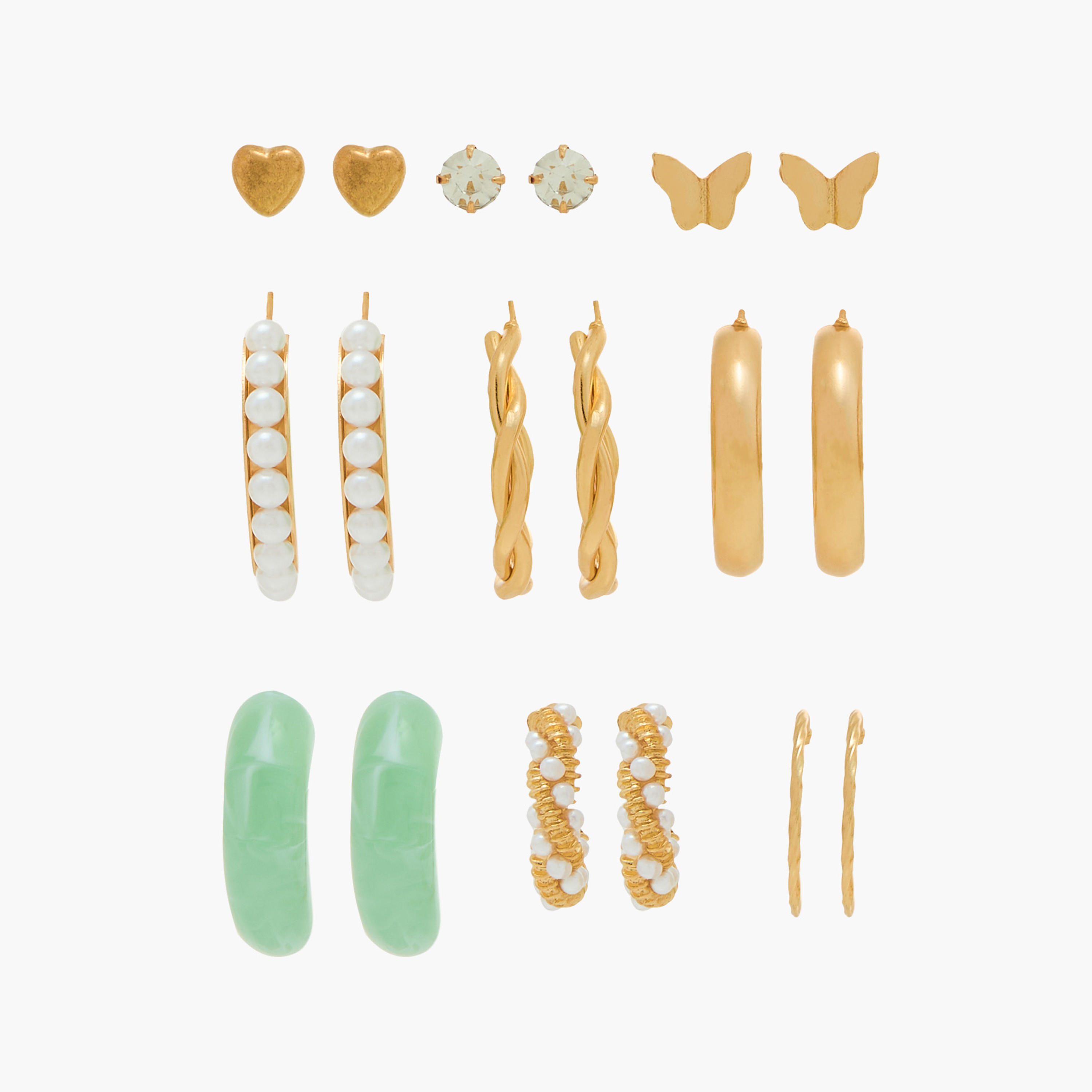 Assorted Earrings with Pushback Closure - Set of 9-women-watchesandjewellery-jewellery-earrings-image-1