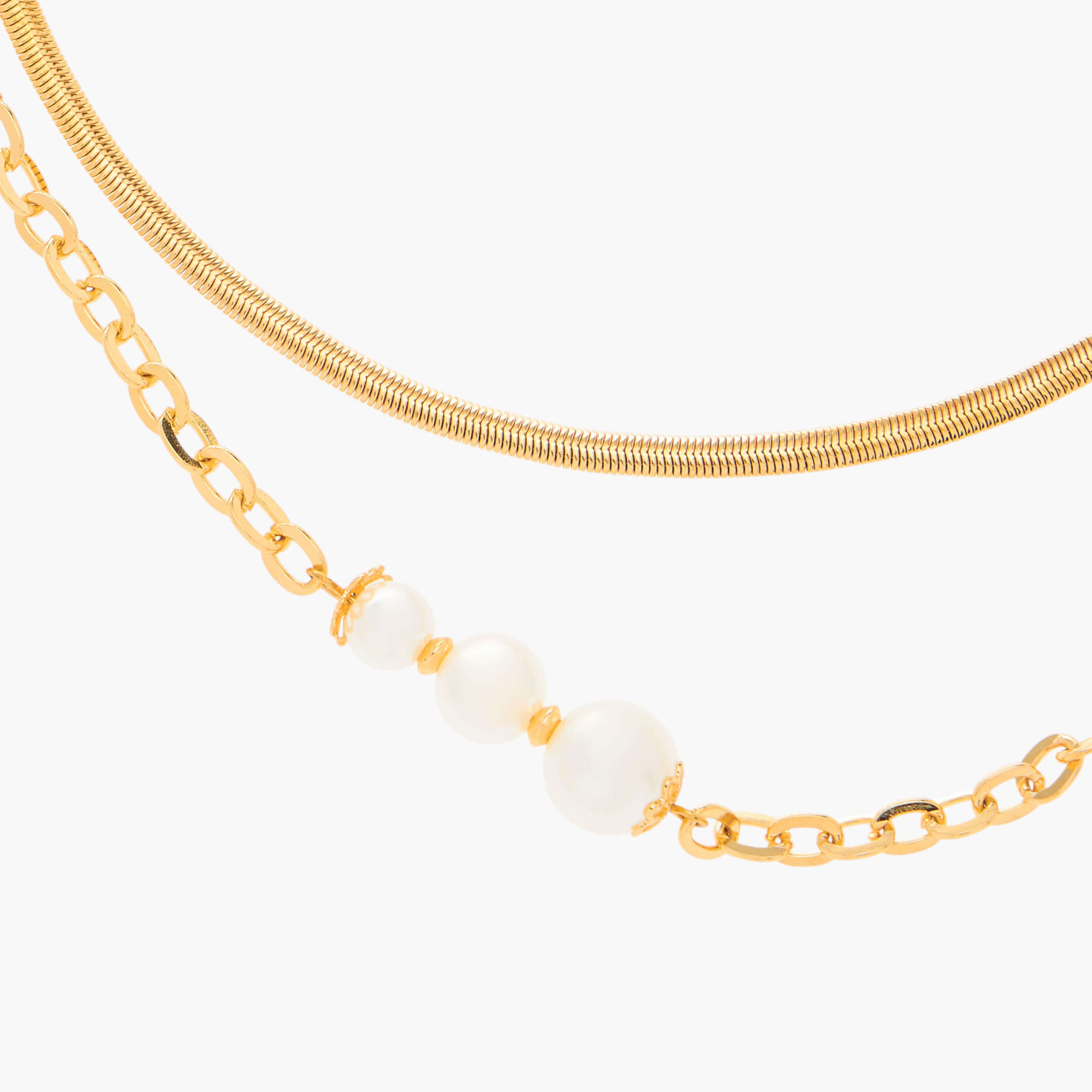 Pearl Embellished 2-Layer Necklace with Lobster Clasp Closure-women-watchesandjewellery-jewellery-necklacesandpendants-image-5