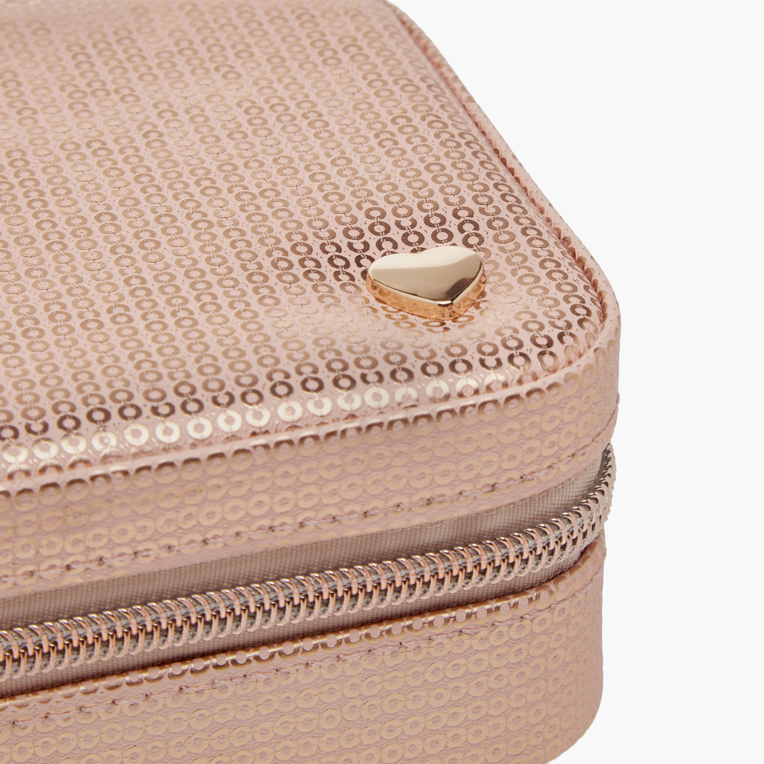 Textured Jewellery Box with Mirror and Zip Closure - 11x6x11 cms-women-watchesandjewellery-jewellery-storage-image-3