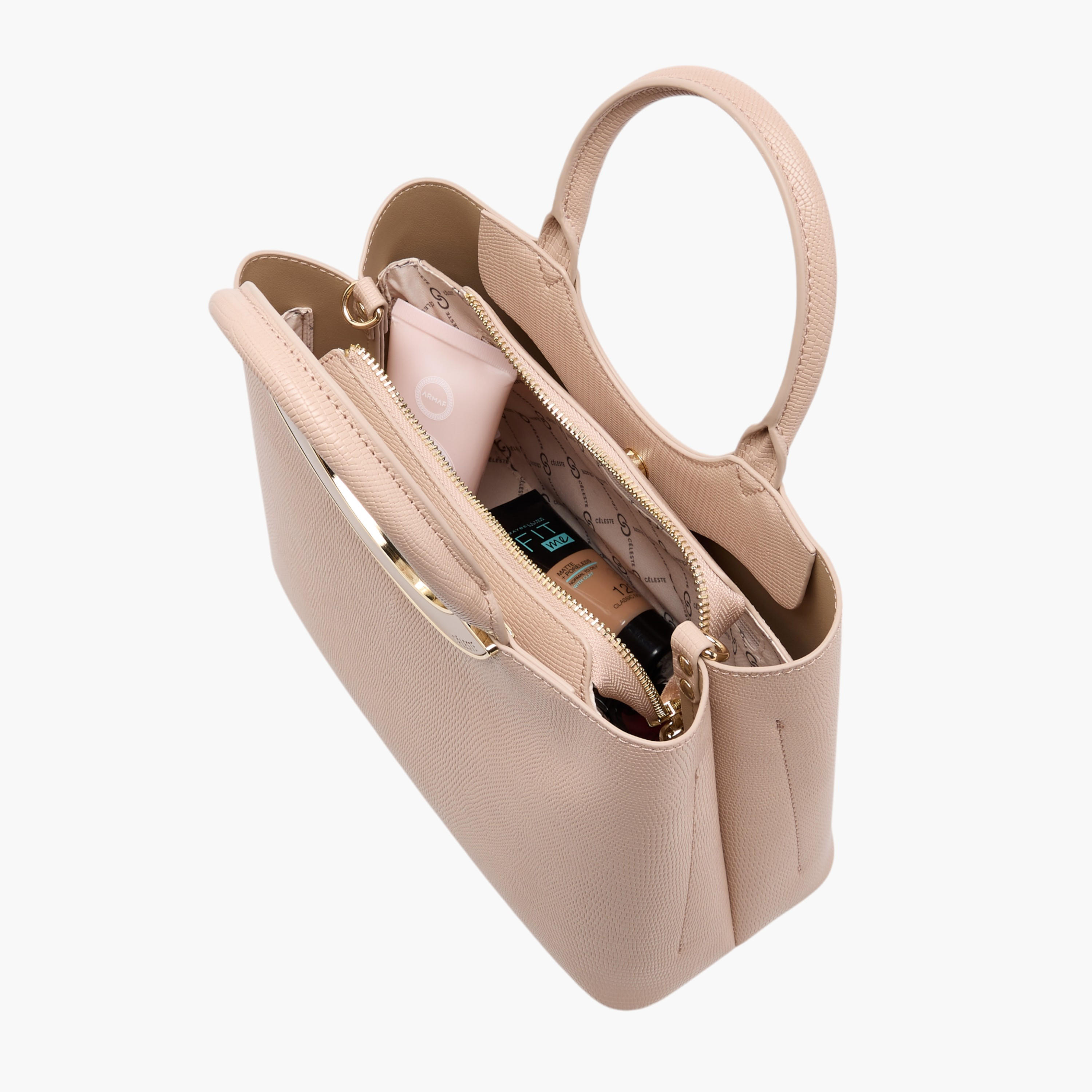 شنطة توتي بارزة الملمس بحزام قابل للفصل وسحاب إغلاق من سيليست-women-bagsandwallets-handbags-image-7