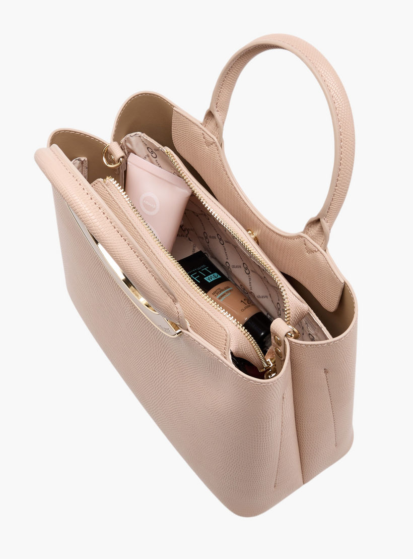 شنطة توتي بارزة الملمس بحزام قابل للفصل وسحاب إغلاق من سيليست-women-bagsandwallets-handbags-image-7
