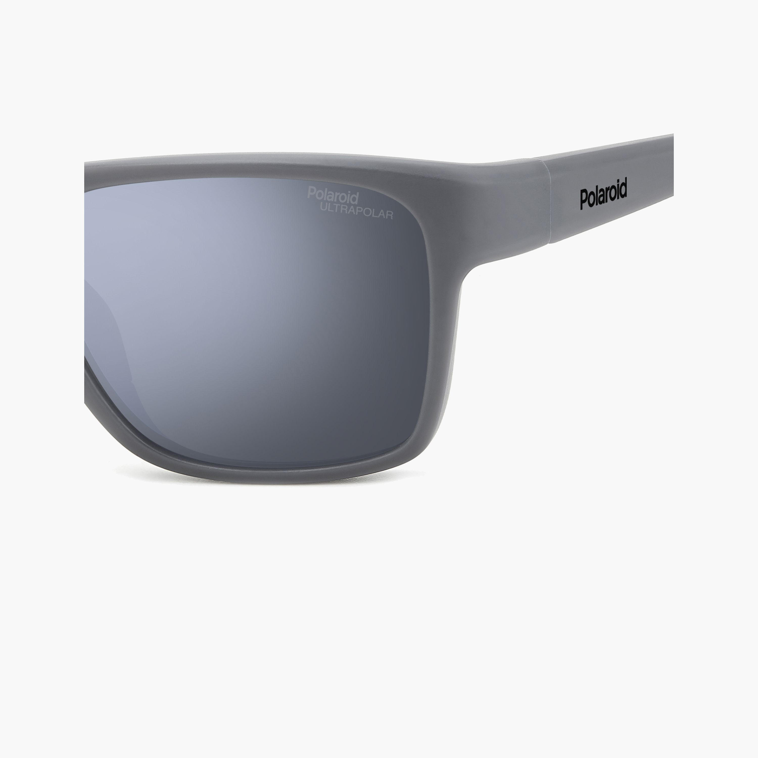Polaroid Men's Polarized 56 MM Silver Mirror Rectangle Sunglasses-men-sunglasses-image-4