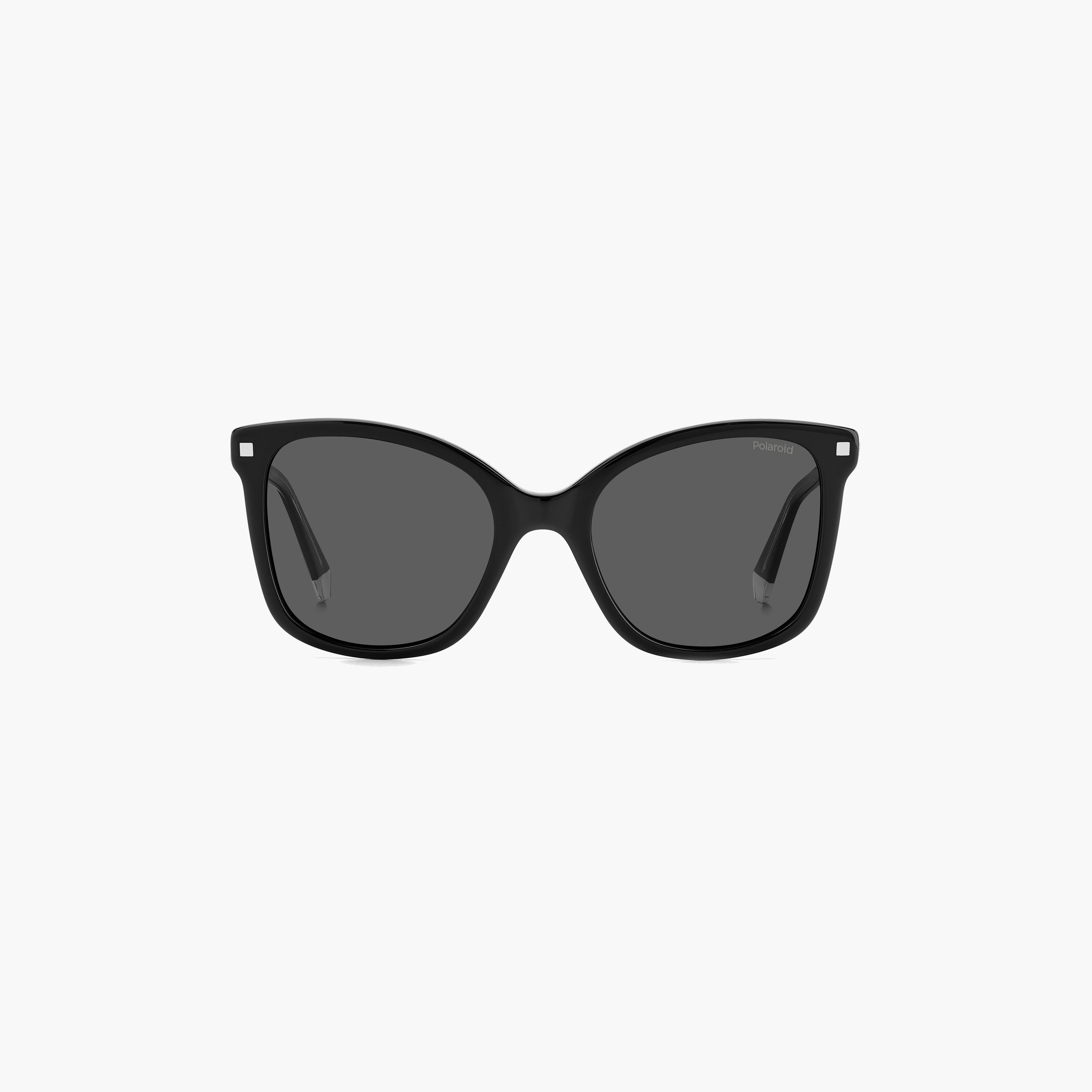 Polaroid Women's Polarized 53 MM Grey Rectangle Sunglasses-men-sunglasses-image-3