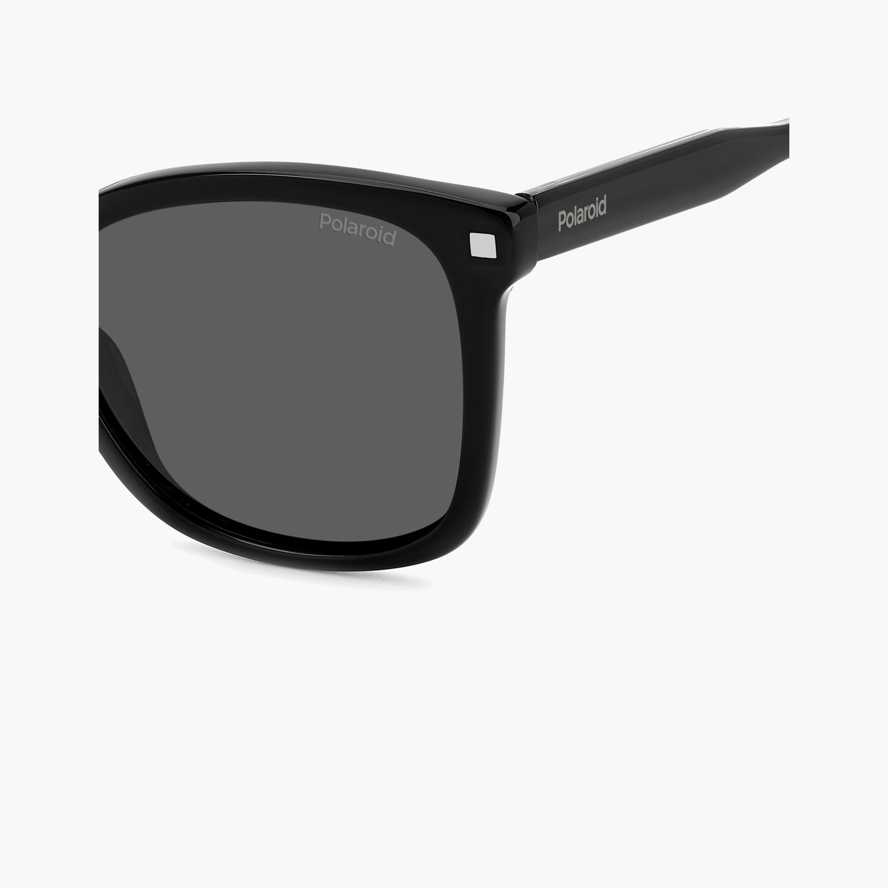 Polaroid Women's Polarized 53 MM Grey Rectangle Sunglasses-men-sunglasses-image-4
