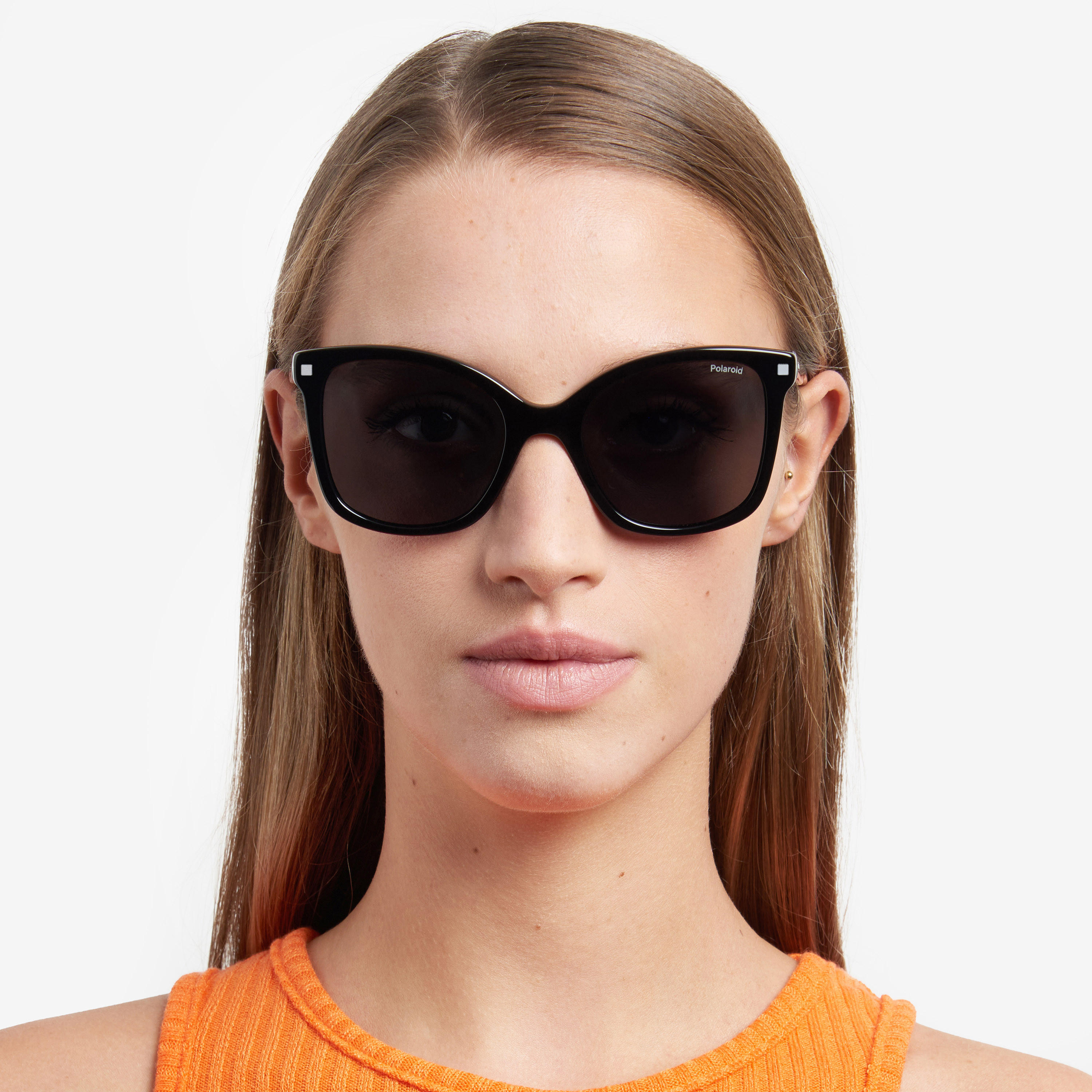 Polaroid Women's Polarized 53 MM Grey Rectangle Sunglasses-men-sunglasses-image-7
