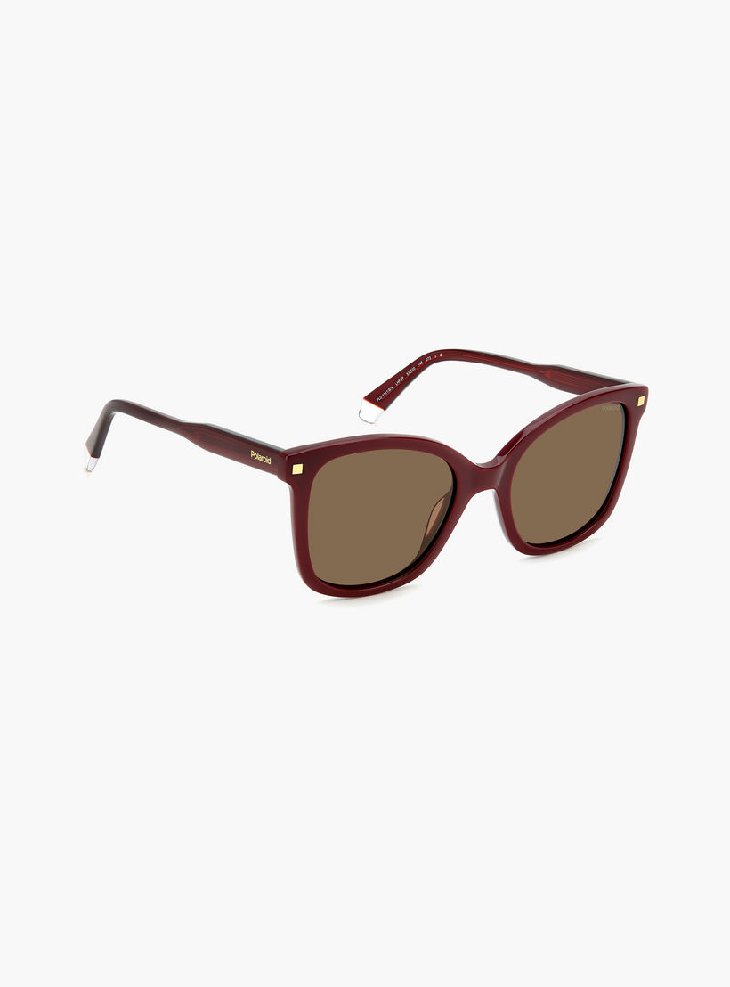 Polaroid Women's Polarized 53 MM Bronze Rectangle Sunglasses-men-sunglasses-image-2