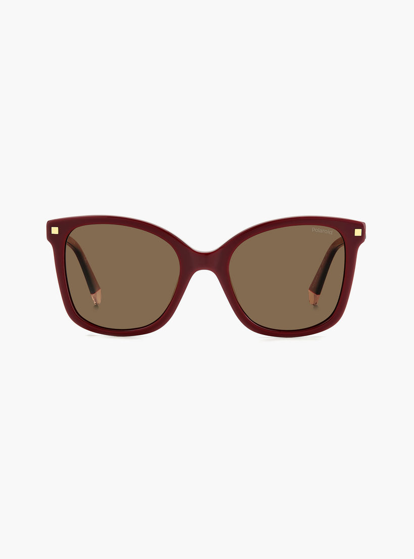 Polaroid Women's Polarized 53 MM Bronze Rectangle Sunglasses-men-sunglasses-image-3