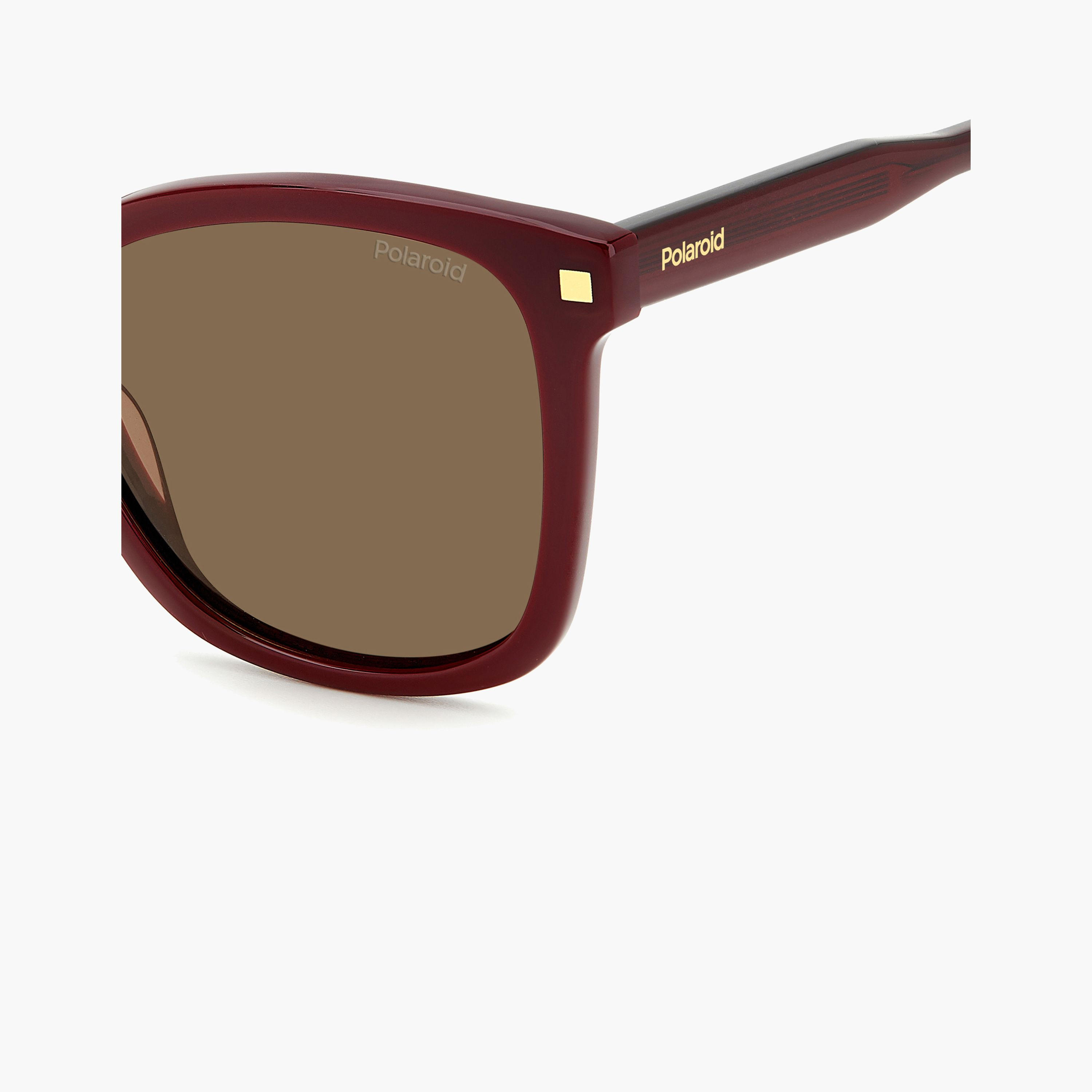 Polaroid Women's Polarized 53 MM Bronze Rectangle Sunglasses-men-sunglasses-image-4