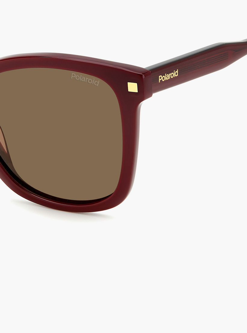 Polaroid Women's Polarized 53 MM Bronze Rectangle Sunglasses-men-sunglasses-image-4