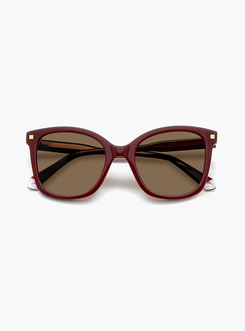Polaroid Women's Polarized 53 MM Bronze Rectangle Sunglasses-men-sunglasses-image-5