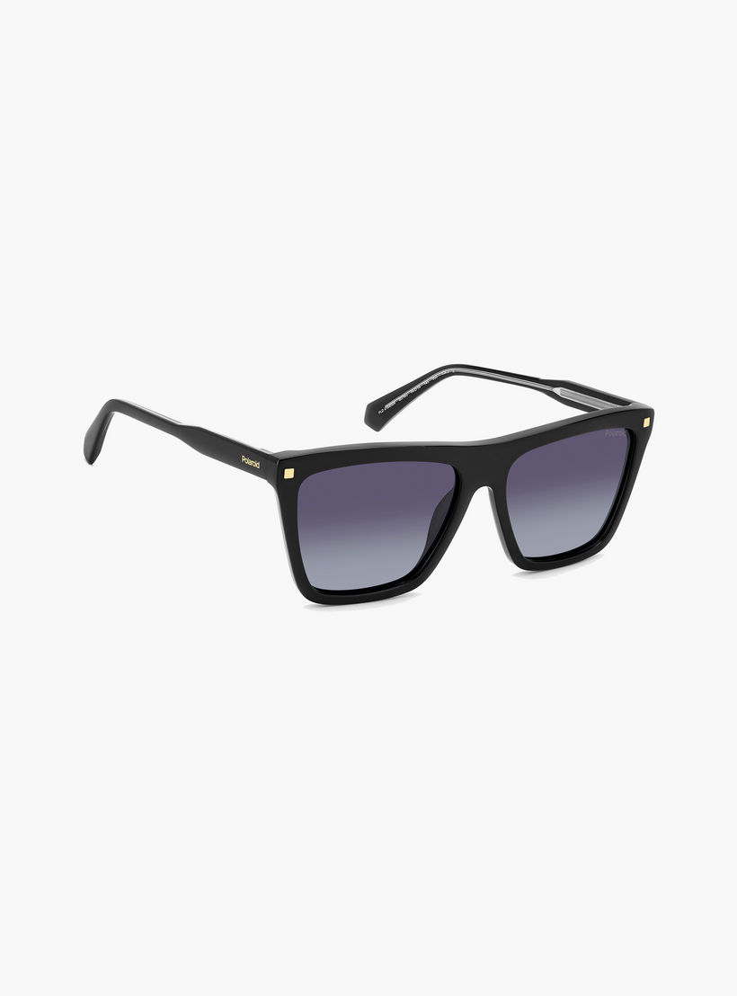 Polaroid Women's Polarized 56 MM Grey Shaded Rectangle Sunglasses-men-sunglasses-image-2