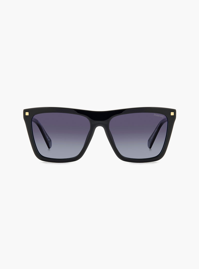 Polaroid Women's Polarized 56 MM Grey Shaded Rectangle Sunglasses-men-sunglasses-image-3